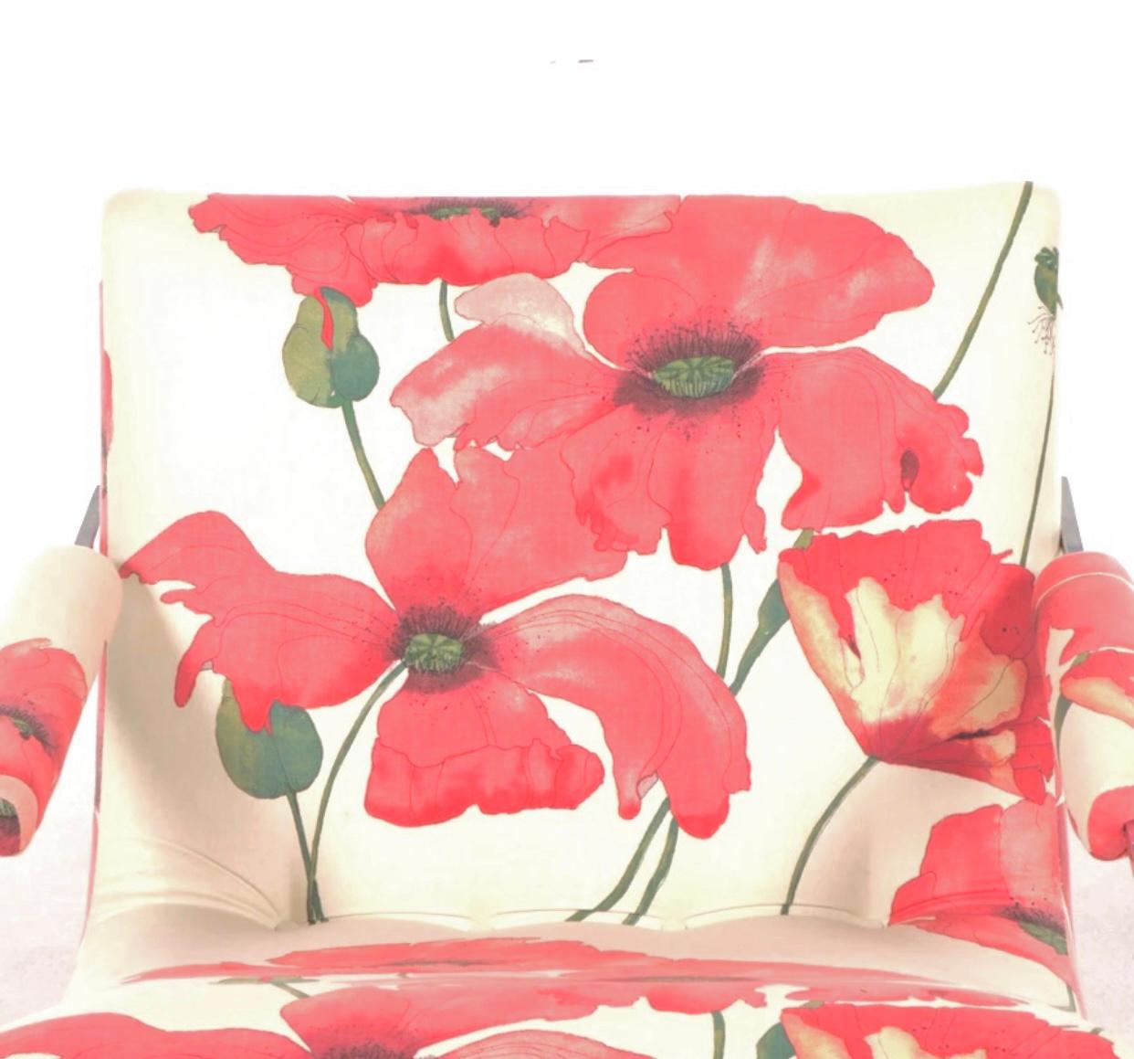 Acier Paire de chaises à cuillères Milo Baughman pour Thayer Coggin à imprimé floral audacieux et chromé en vente