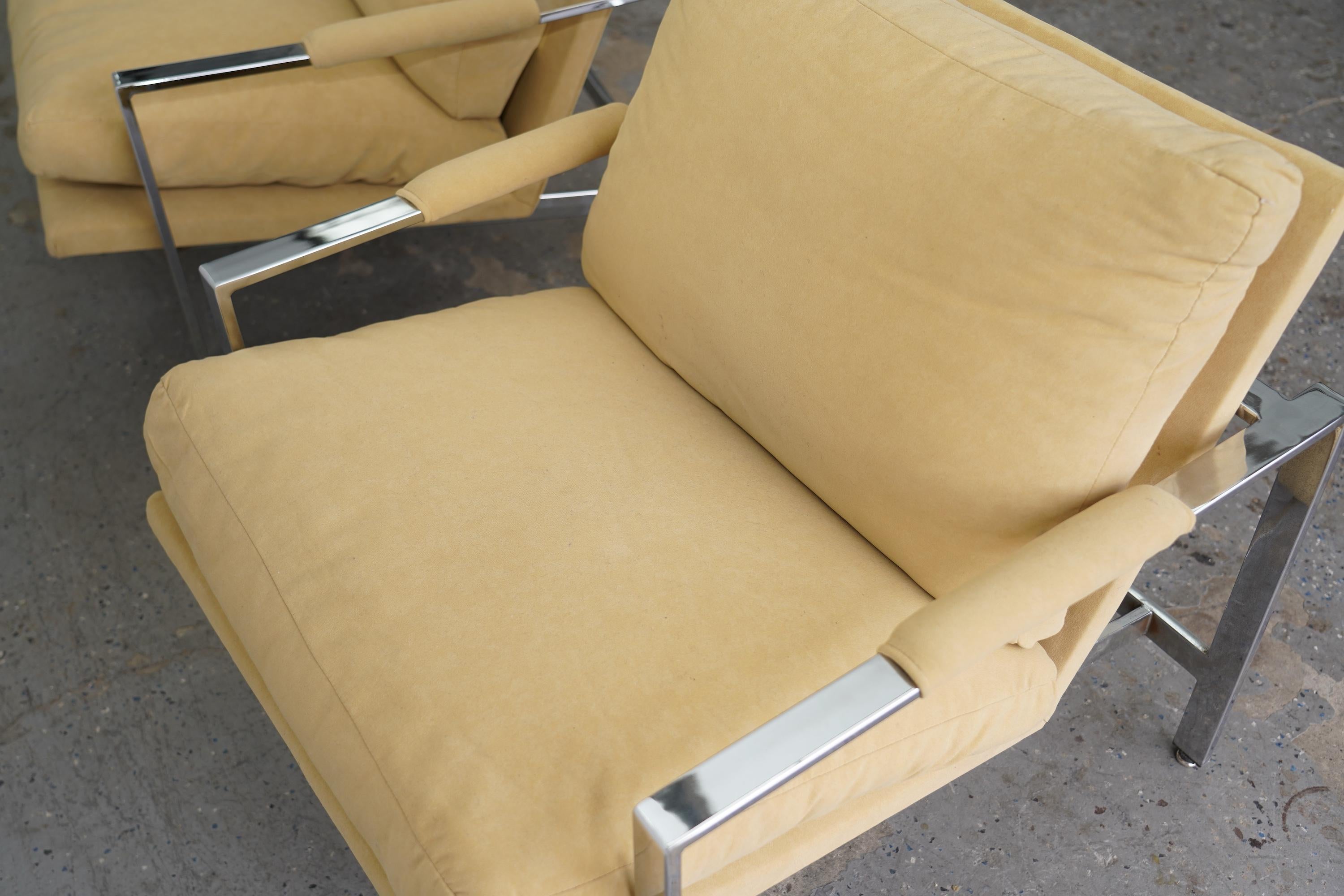 Paire de chaises de bar plates chromées Milo Baughman pour Thayer en vente 4