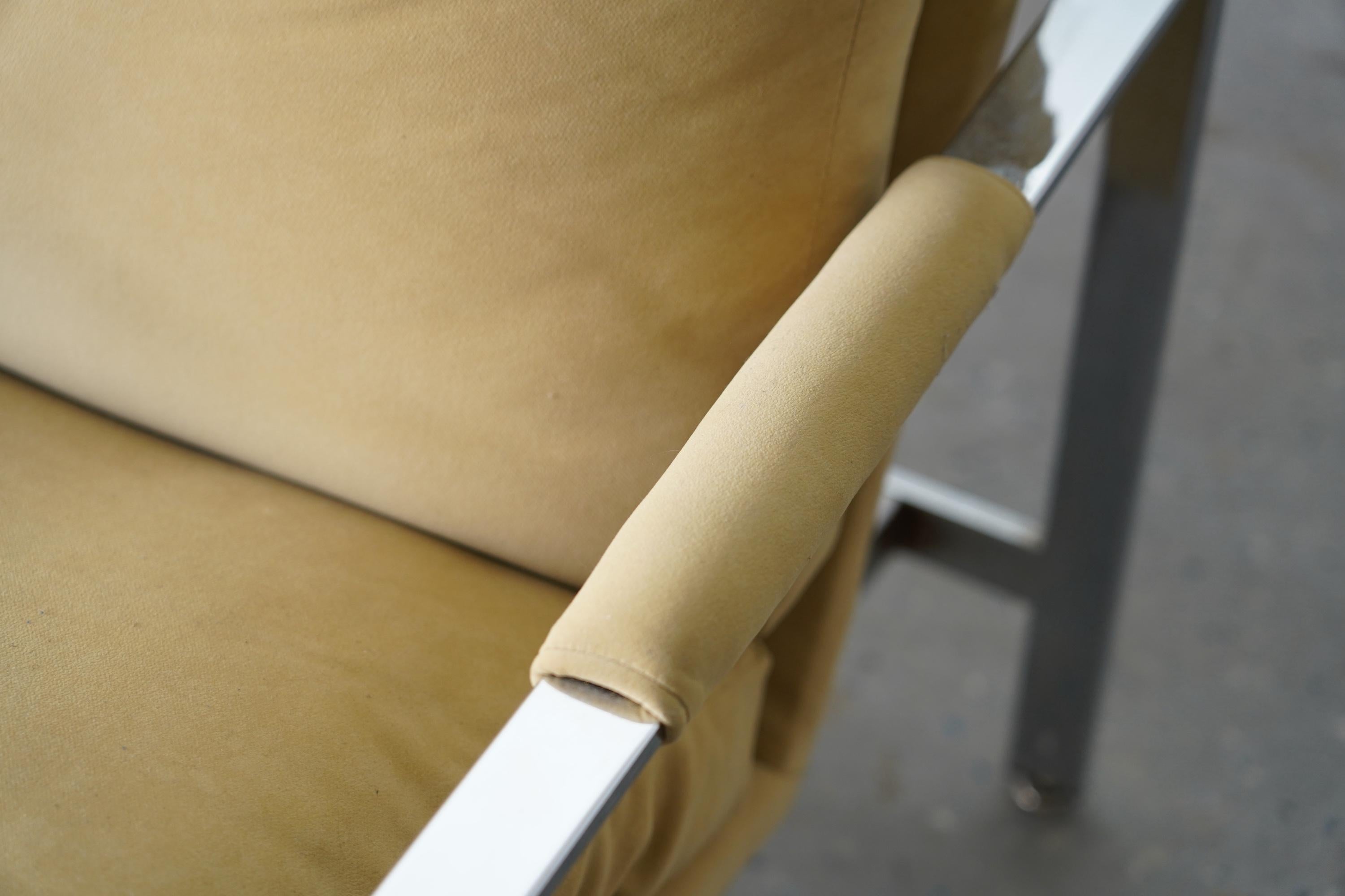 Américain Paire de chaises de bar plates chromées Milo Baughman pour Thayer en vente