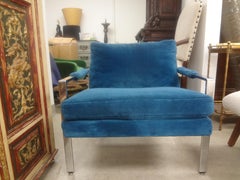 Pair Of Milo Baughman For Thayer Coggin Chrome Lounge Chairs