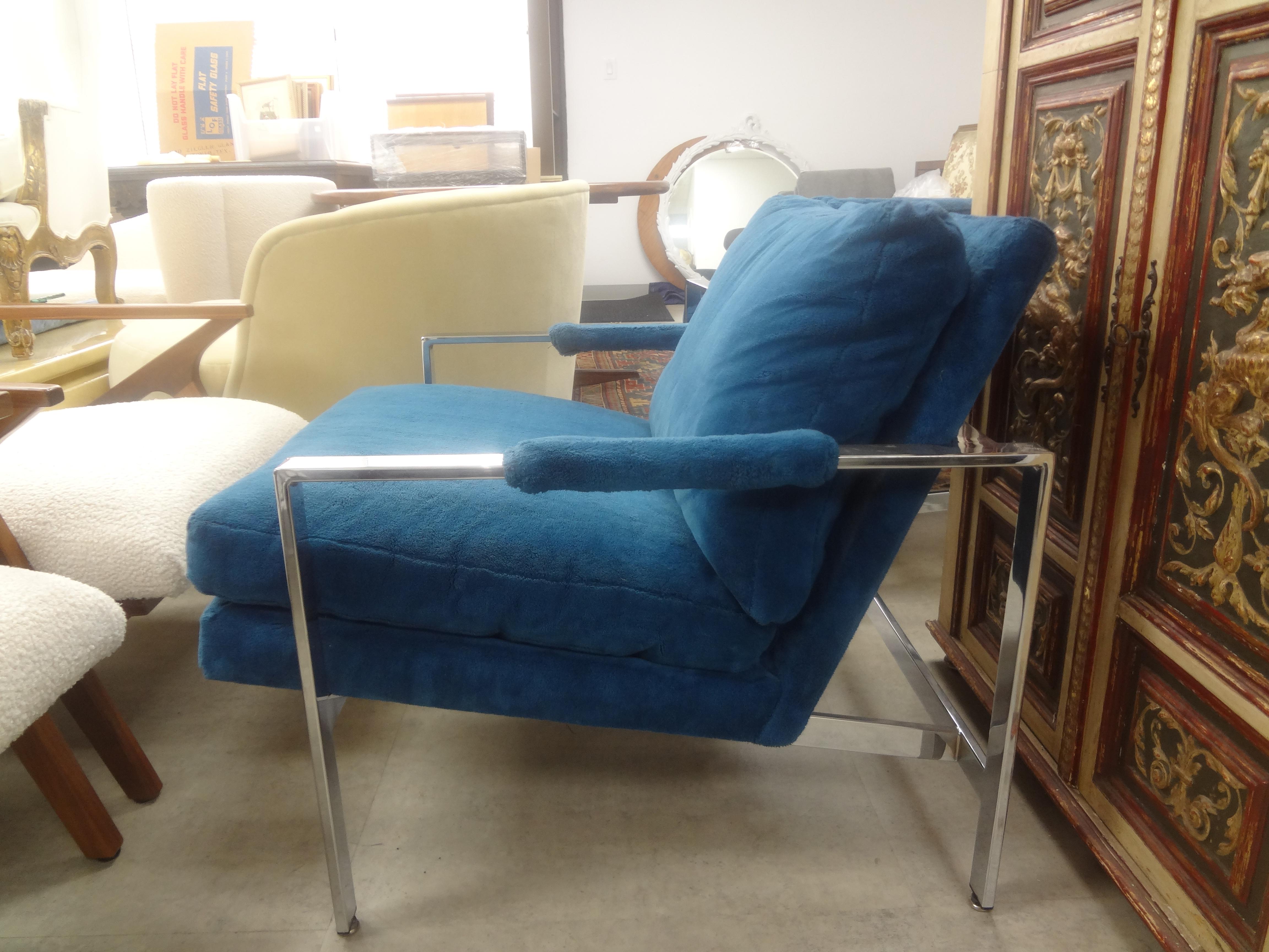 American Pair Of Milo Baughman For Thayer Coggin Chrome Lounge Chairs For Sale