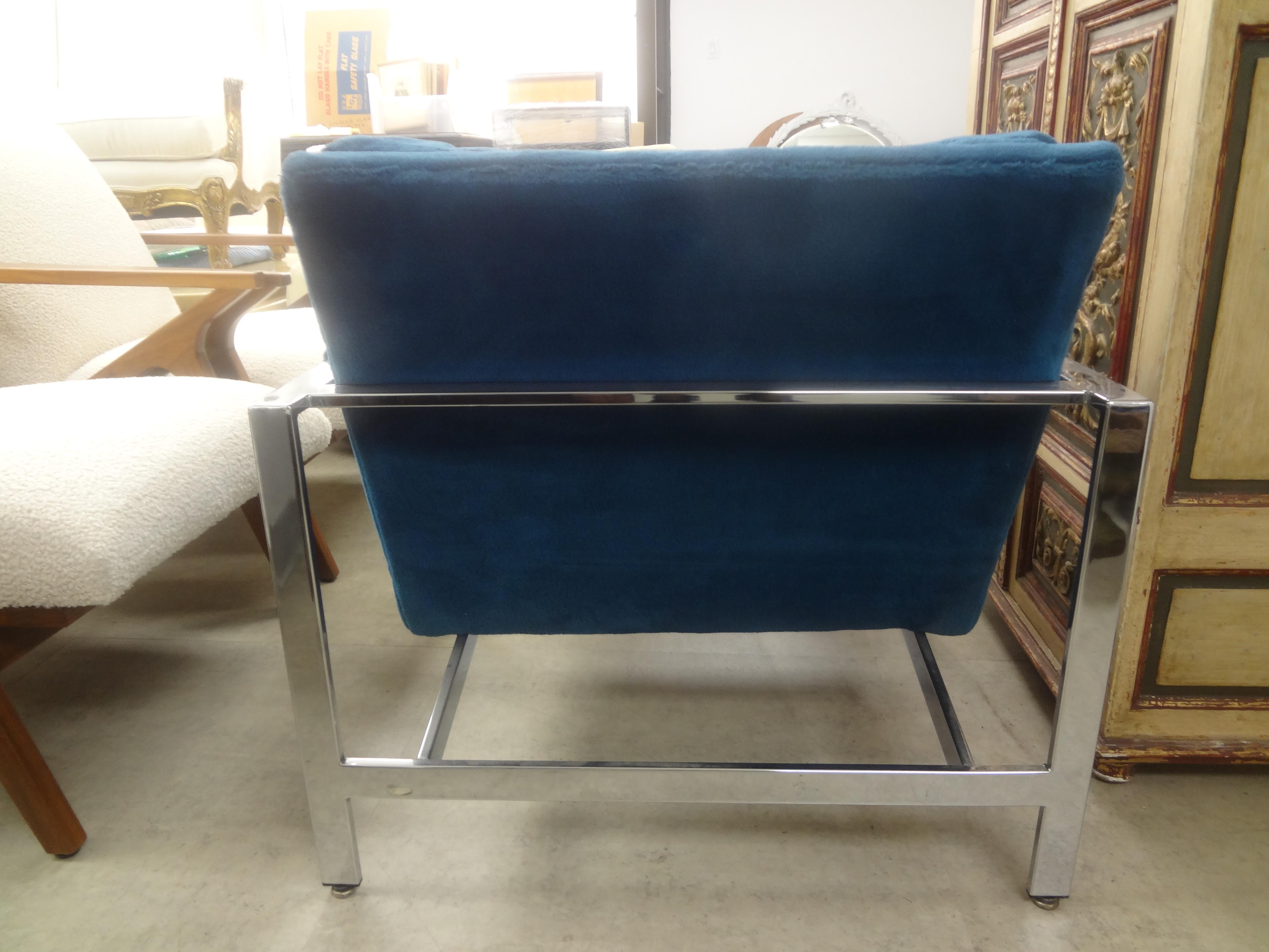 Chrome Paire de fauteuils de salon chromés de Milo Baughman pour Thayer Coggin en vente