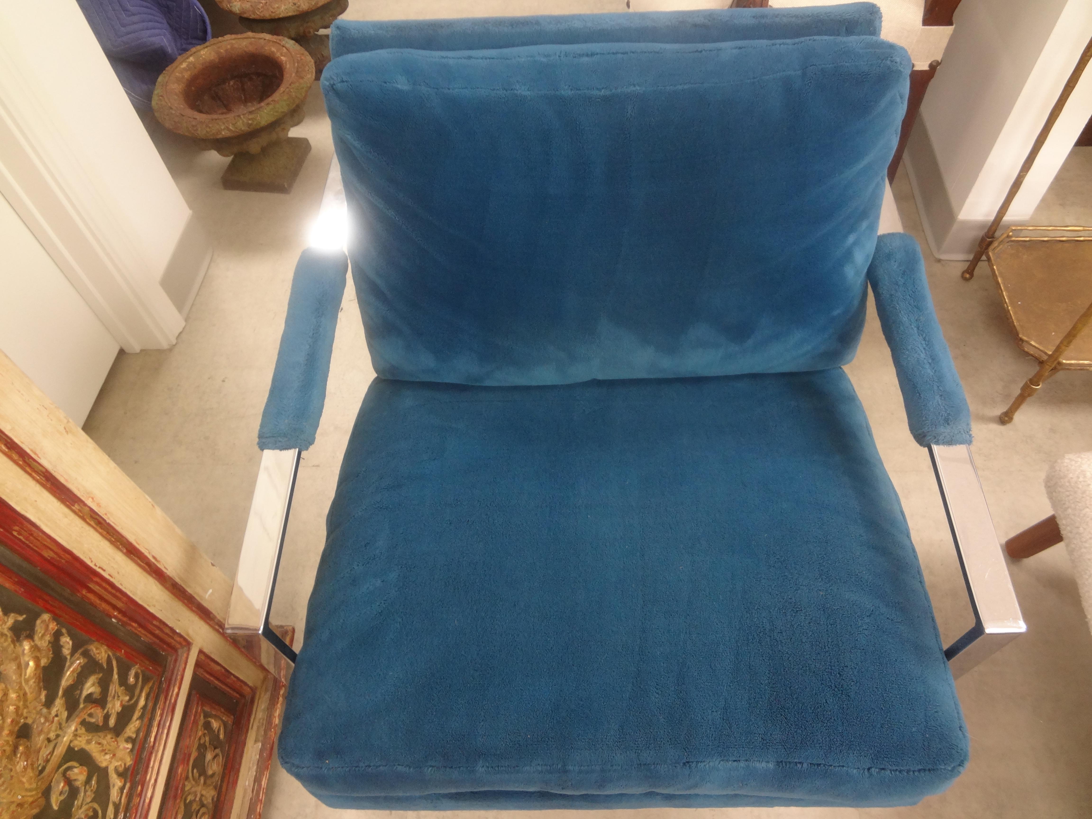 Pareja de sillones cromados Milo Baughman para Thayer Coggin en venta 1