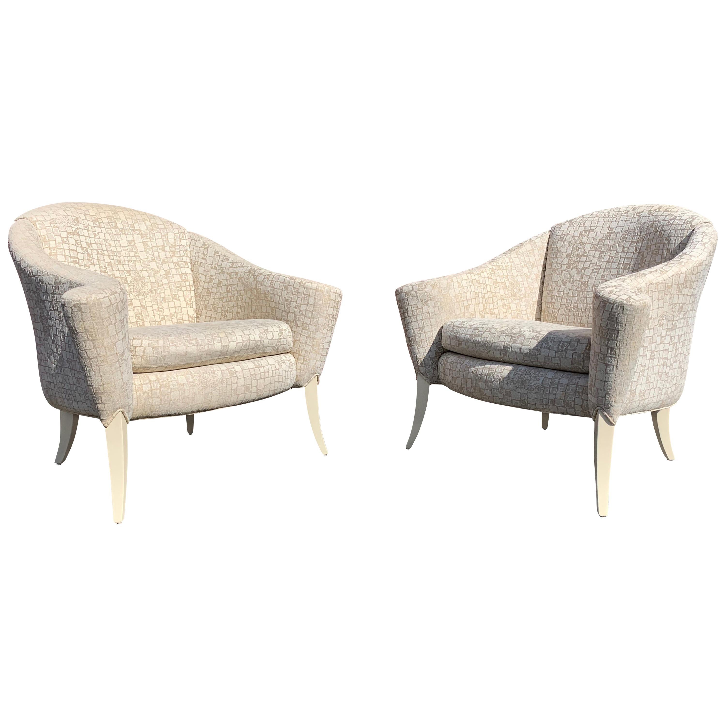 Pair of Milo Baughman for Thayer Coggin ‘Danhauser’ Open Arm Club Chairs