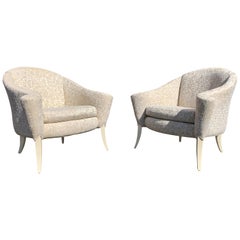 Pair of Milo Baughman for Thayer Coggin ‘Danhauser’ Open Arm Club Chairs