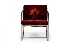 Pair of Thayer Coggin Dark Crimson Scoop Lounge / Armchairs