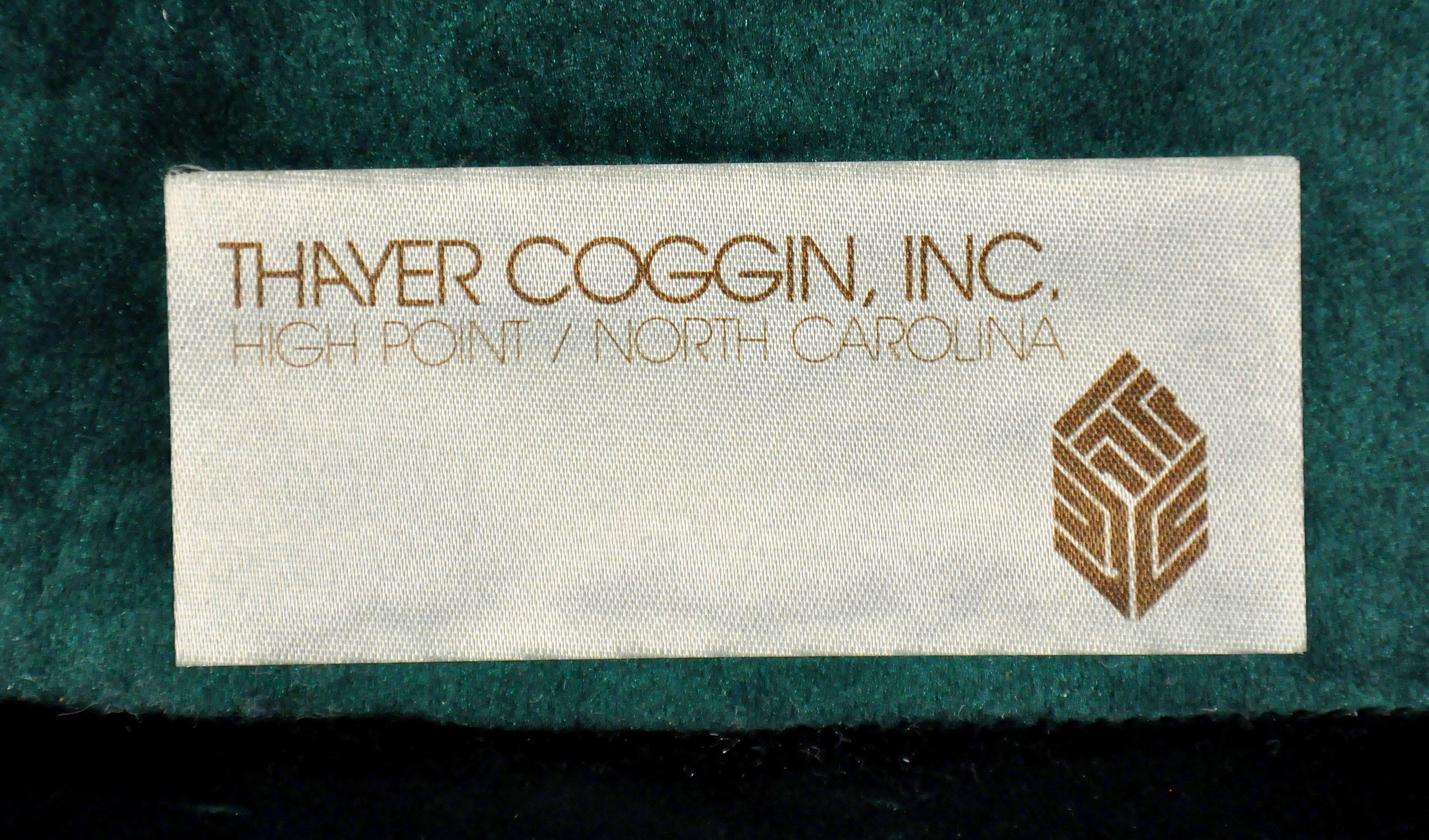 Pair of Milo Baughman for Thayer Coggin Green Velvet Swivel Lounge Chairs 8