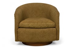 Pair of Milo Baughman for Thayer Coggin Khaki Brown Horseshoe Lounge / Armchairs