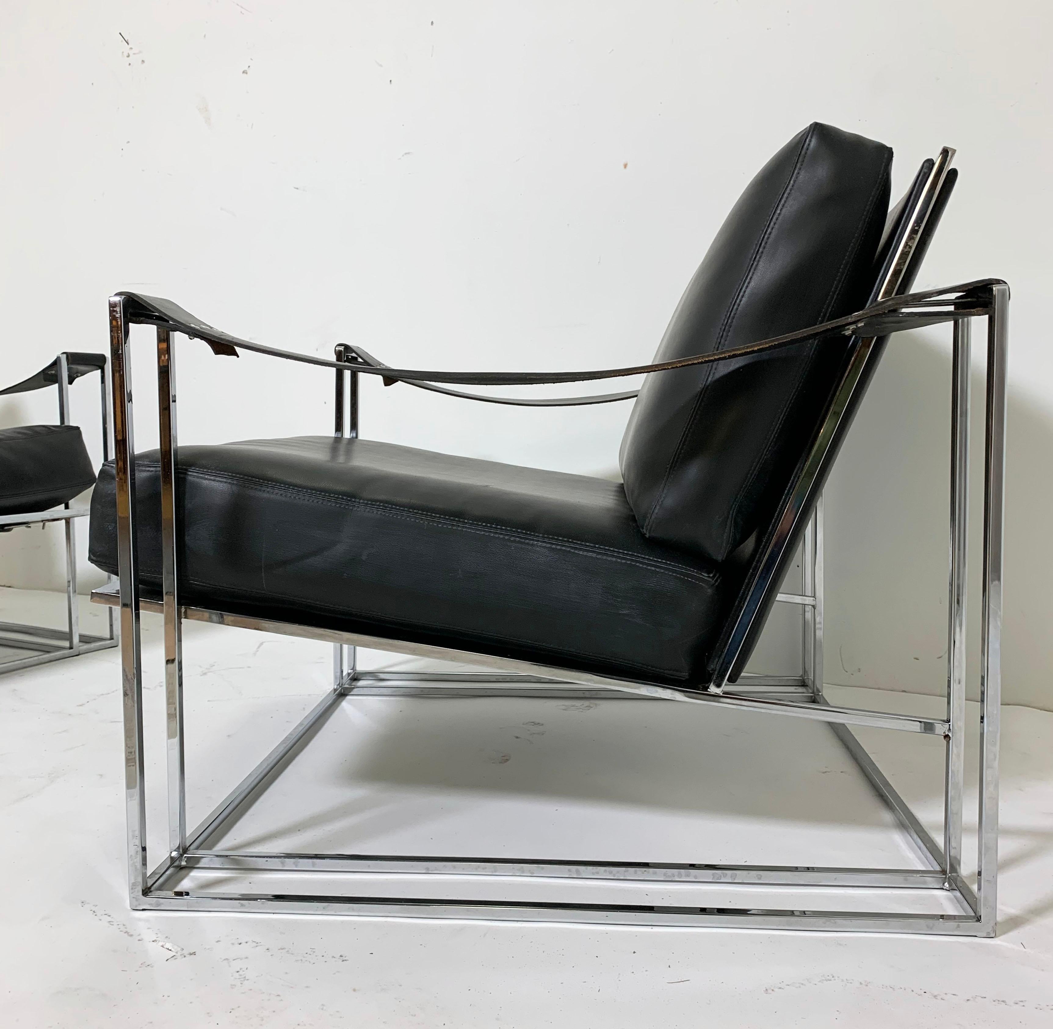 American Pair of Milo Baughman for Thayer Coggin Model 1233 Lounge Chairs, circa 1972