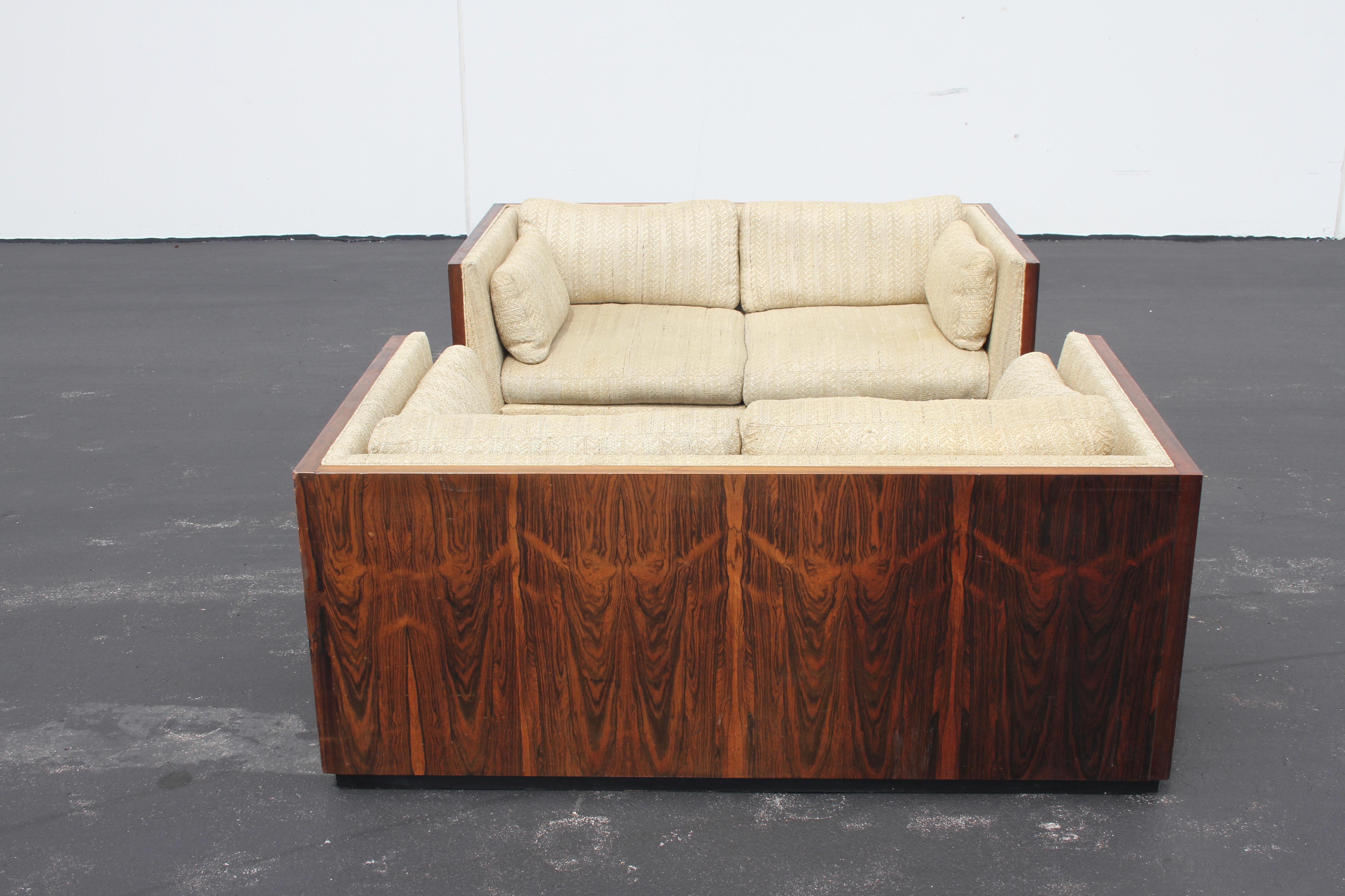 Pair of Milo Baughman for Thayer-Coggin Rosewood Settees, Loveseats or Sofas 6