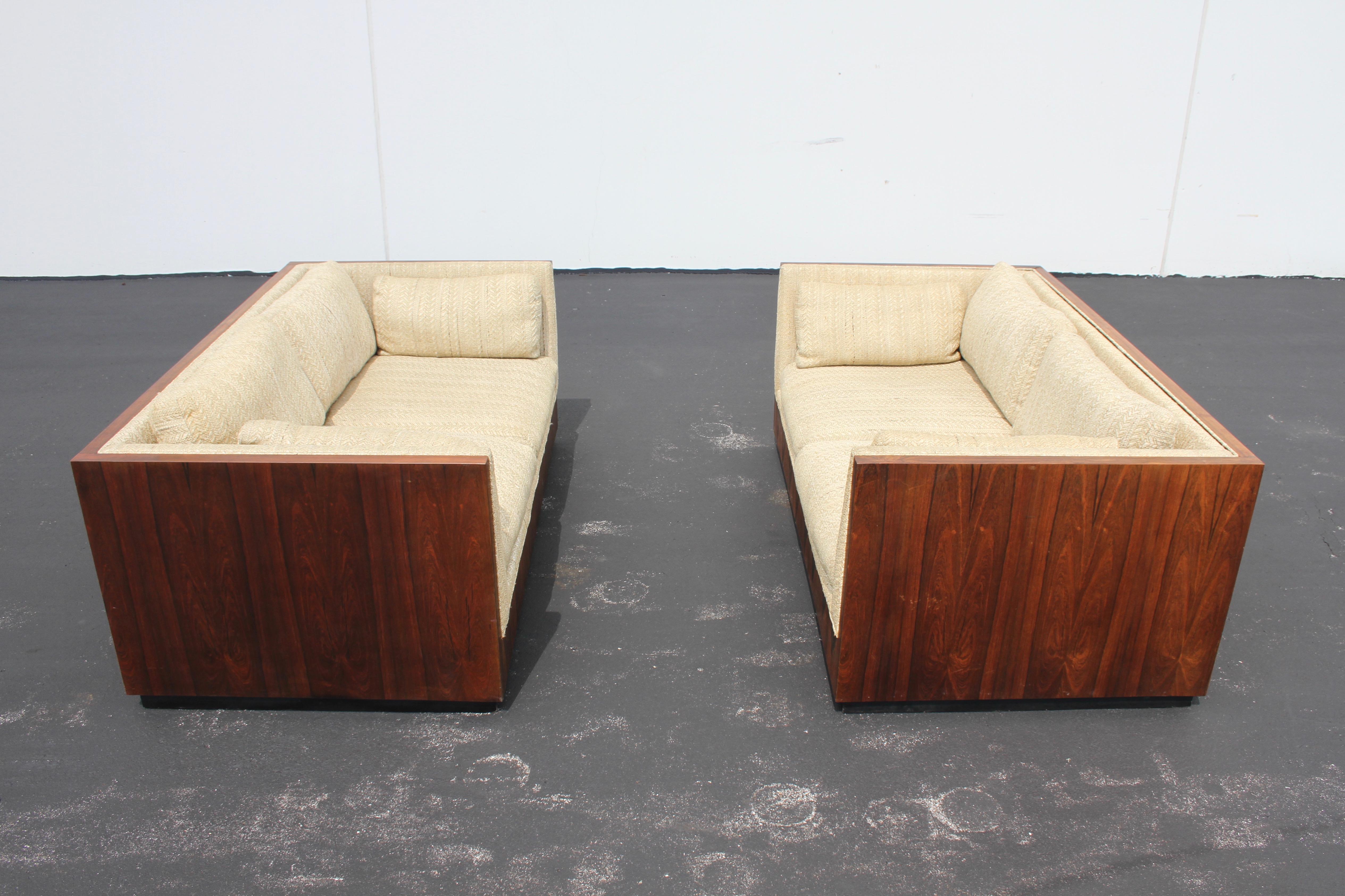 Pair of Milo Baughman for Thayer-Coggin Rosewood Settees, Loveseats or Sofas 2