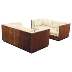 Pair of Milo Baughman for Thayer-Coggin Rosewood Settees, Loveseats or Sofas