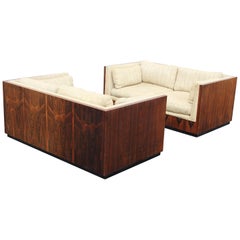 Pair of Milo Baughman for Thayer-Coggin Rosewood Settees, Loveseats or Sofas