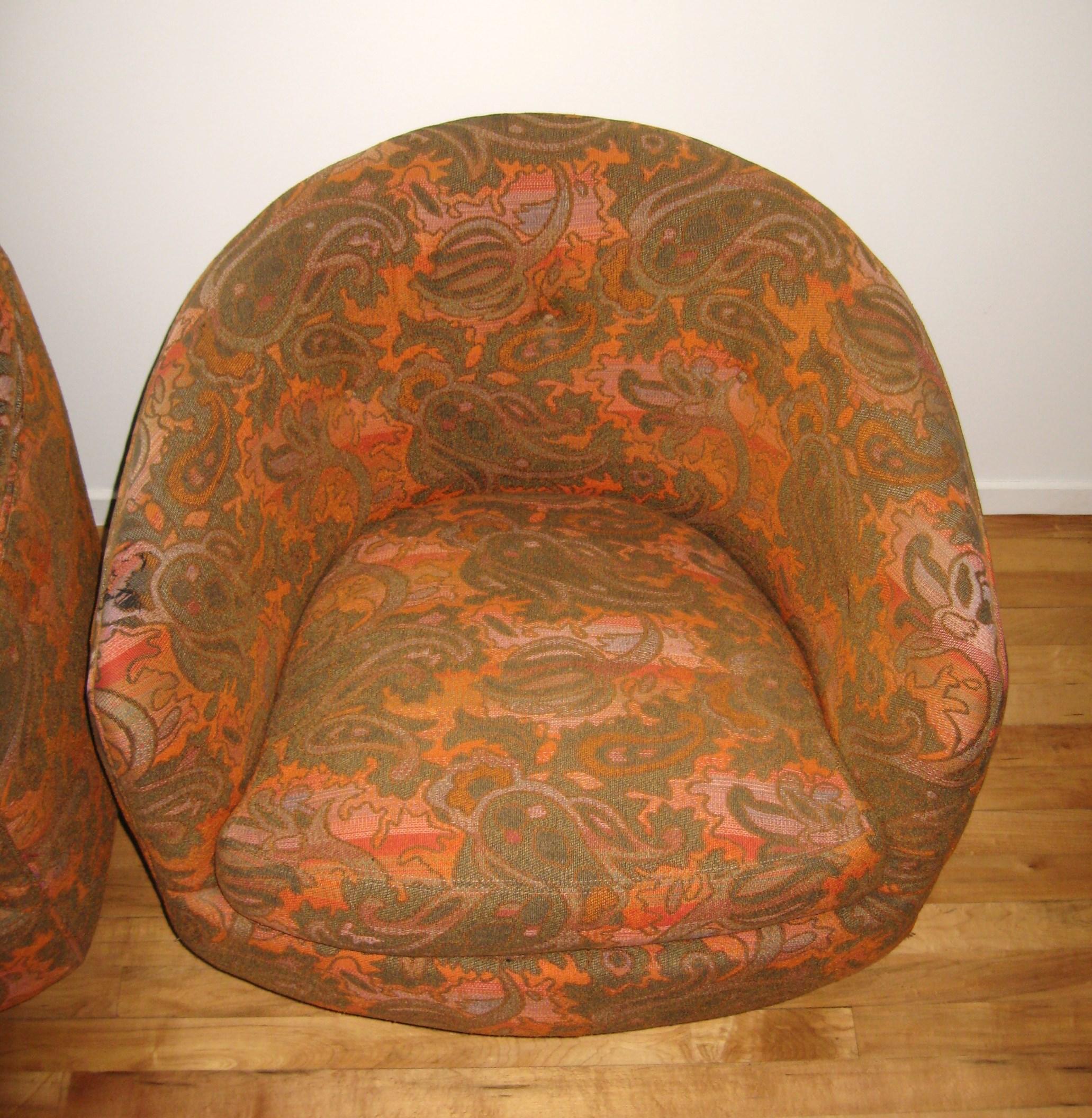 Other Milo Baughman for Thayer Coggin Swivel Tilt Lounge Chairs Pair of 2  For Sale
