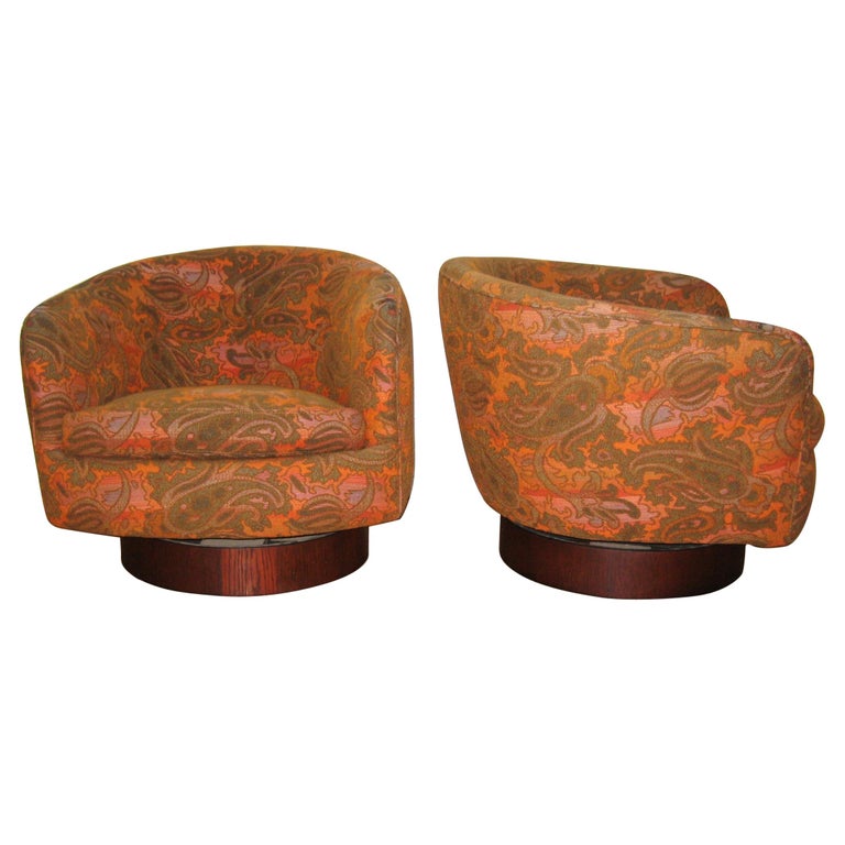 Milo Baughman for Thayer Coggin Swivel Tilt Lounge Chairs Pair of 2  For Sale