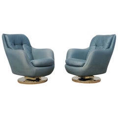 Pair of Milo Baughman for Thayer Coggin Swivel / Tilt Lounge Chairs Pair of Milo Baughman for Thayer Coggin Swivel / Tilt Lounge Chairs