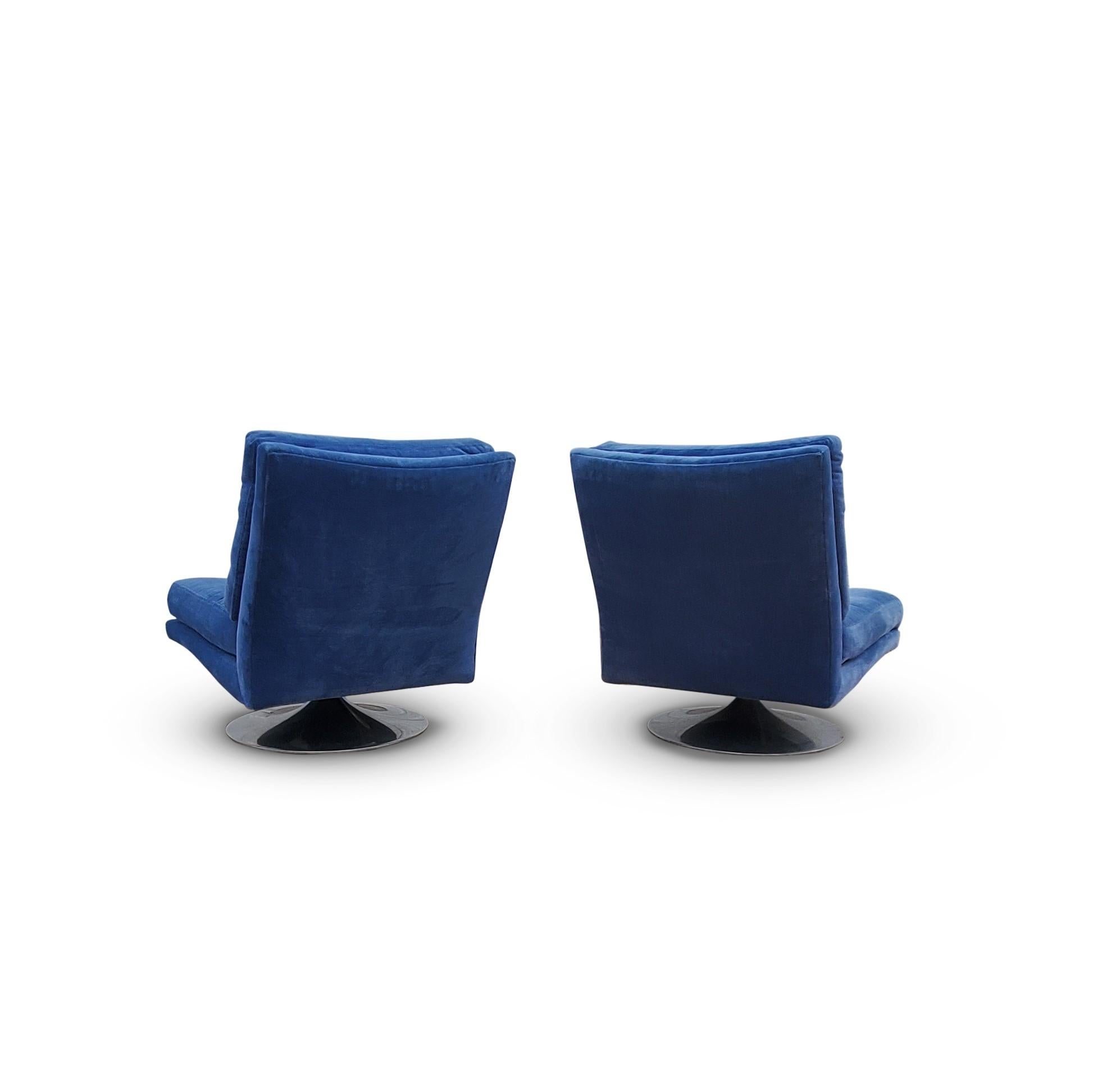 Pair of Milo Baughman for Thayer Coggin Tilt/Swivel Lounge Chairs 2