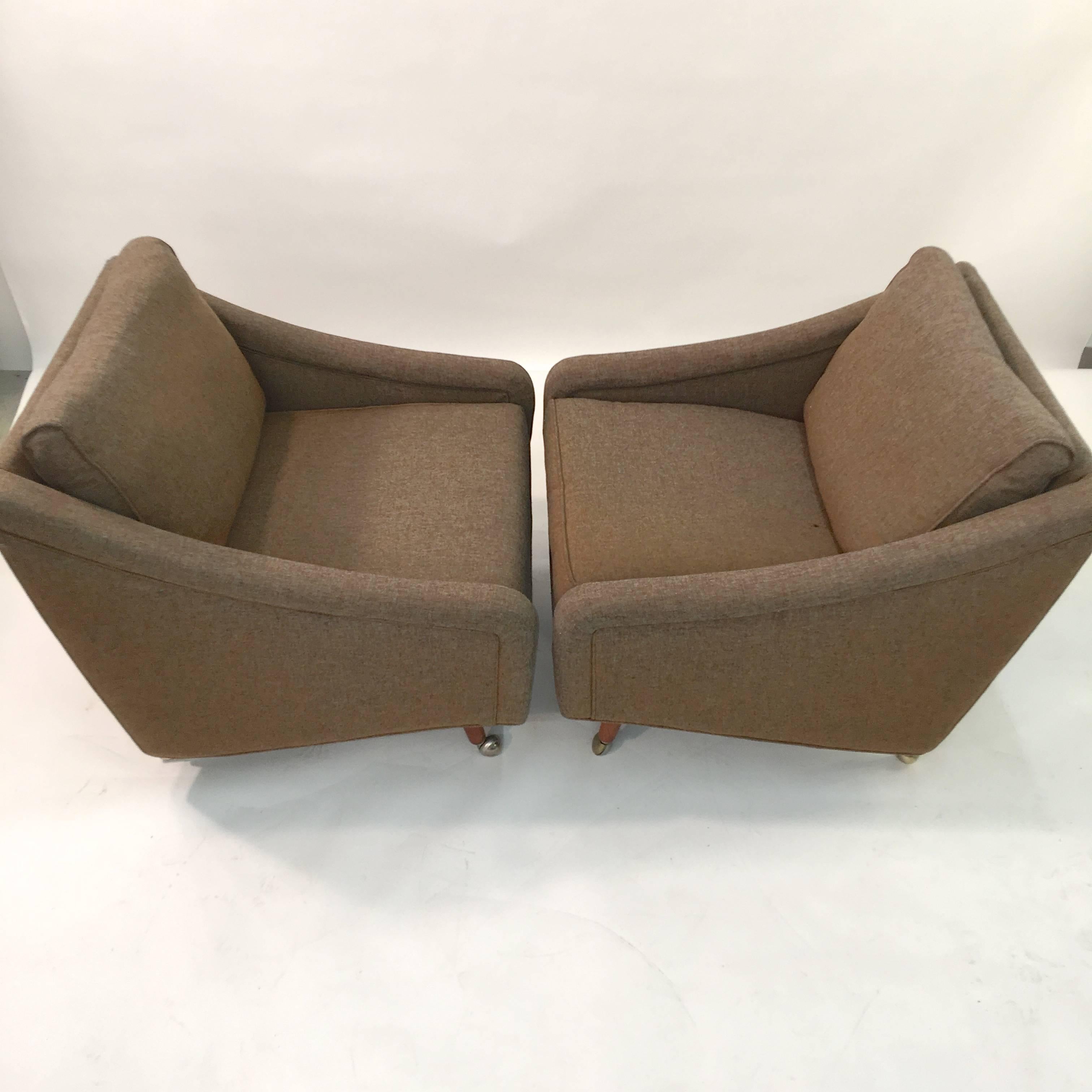 Mid-20th Century Pair of Milo Baughman for Thayer Coggin Upholstered Armchairs