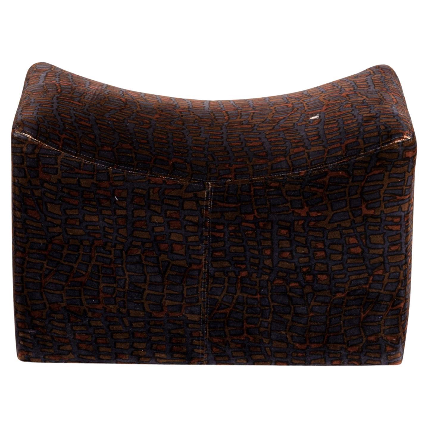 Pair of Milo Baughman for Thayer Coggin Upholstered Rolling Saddle Ottomans