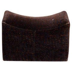 Pair of Milo Baughman for Thayer Coggin Upholstered Rolling Saddle Ottomans
