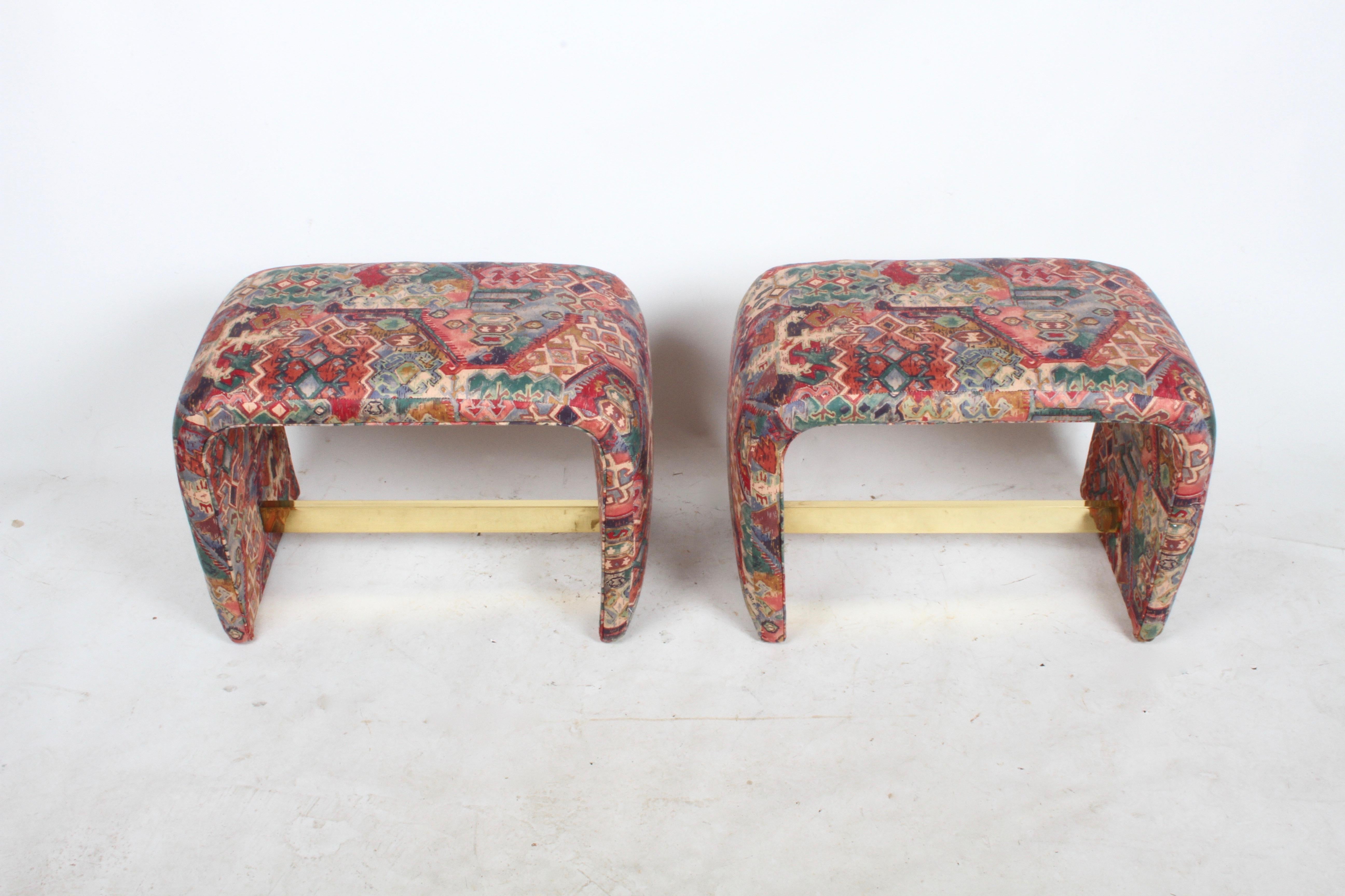 Late 20th Century Pair of Milo Baughman for Thayer Coggin Waterfall Ottomans or Benches For Sale