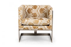 Poltrone da salotto "Mid-Century Cube" di Milo Baughman, struttura cromata, anni '60