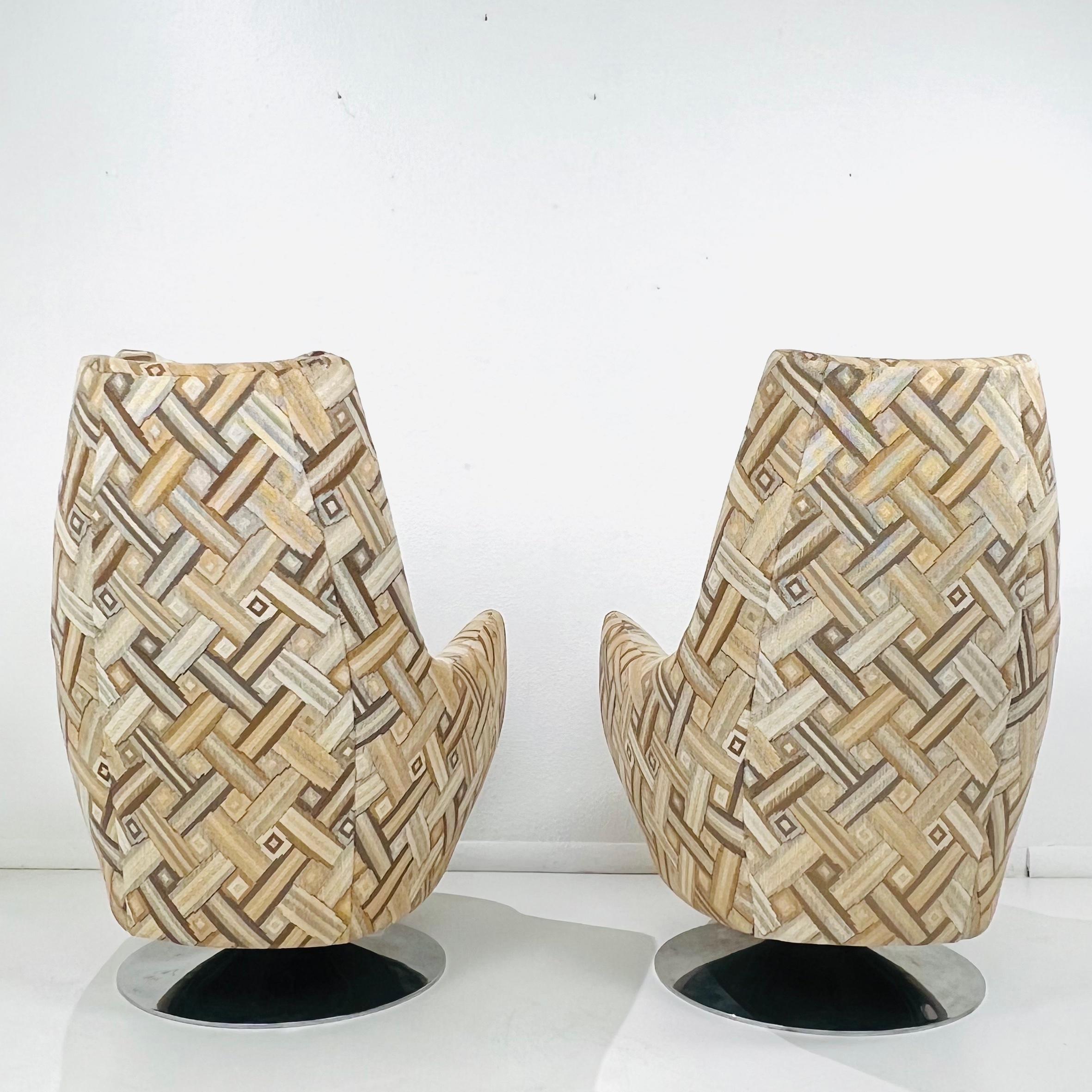 Pair of Milo Baughman High Back Swivel/Tilt Chairs (3 Pairs Available) In Good Condition In Dallas, TX