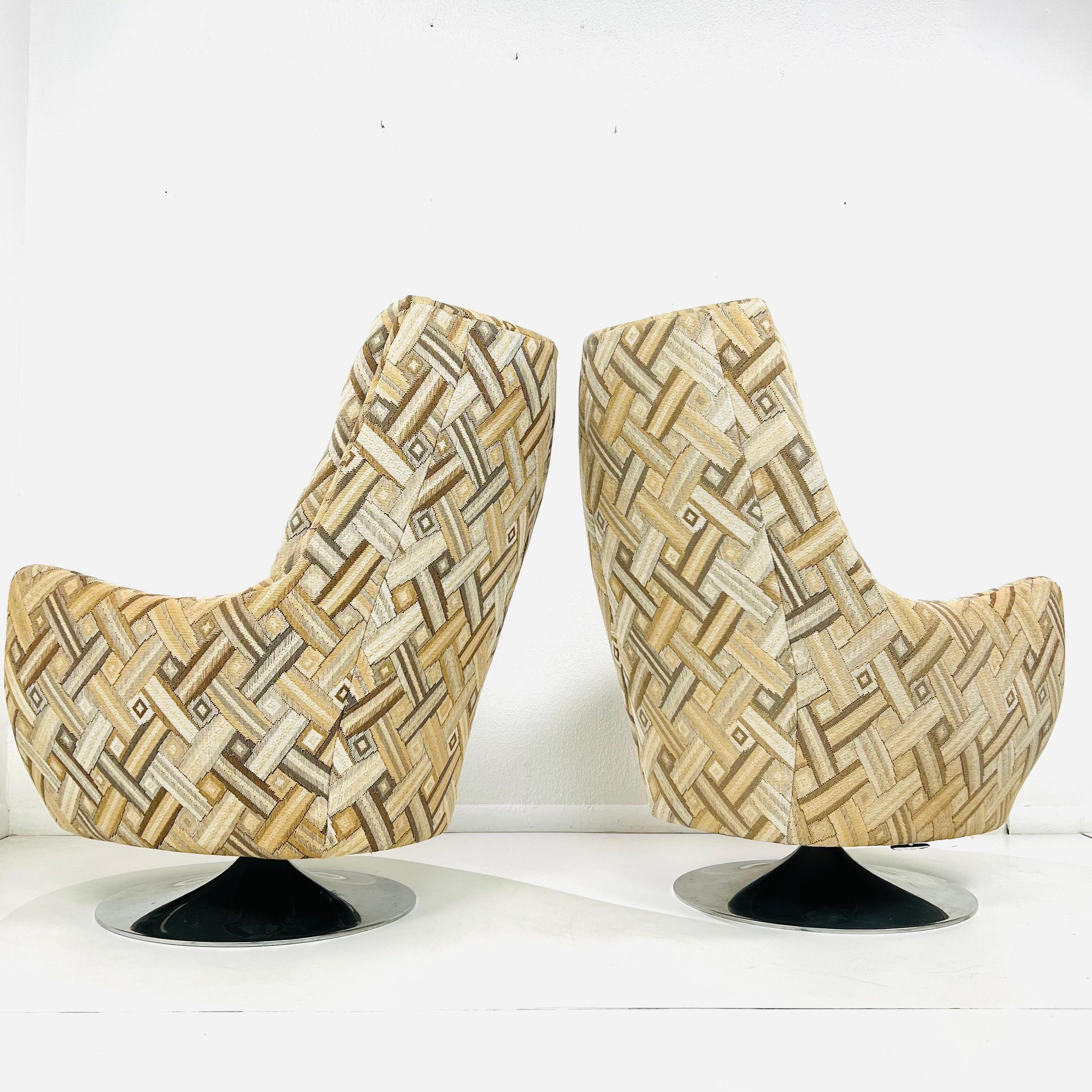 Pair of Milo Baughman High Back Swivel/Tilt Chairs (3 Pairs Available) 1