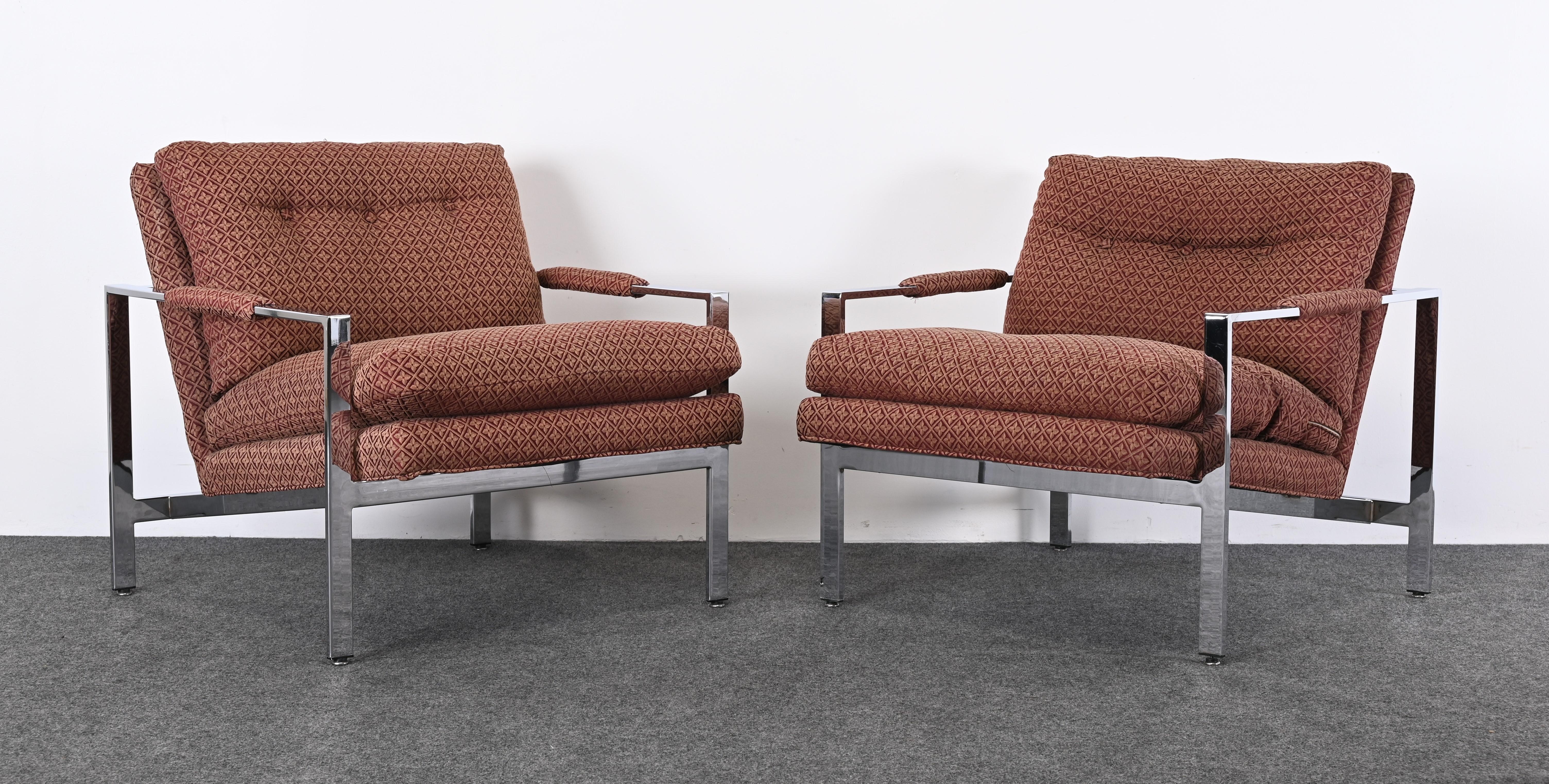 Mid-Century Modern Pair of Milo Baughman Lounge Chairs for Thayer Coggin, 20th Century