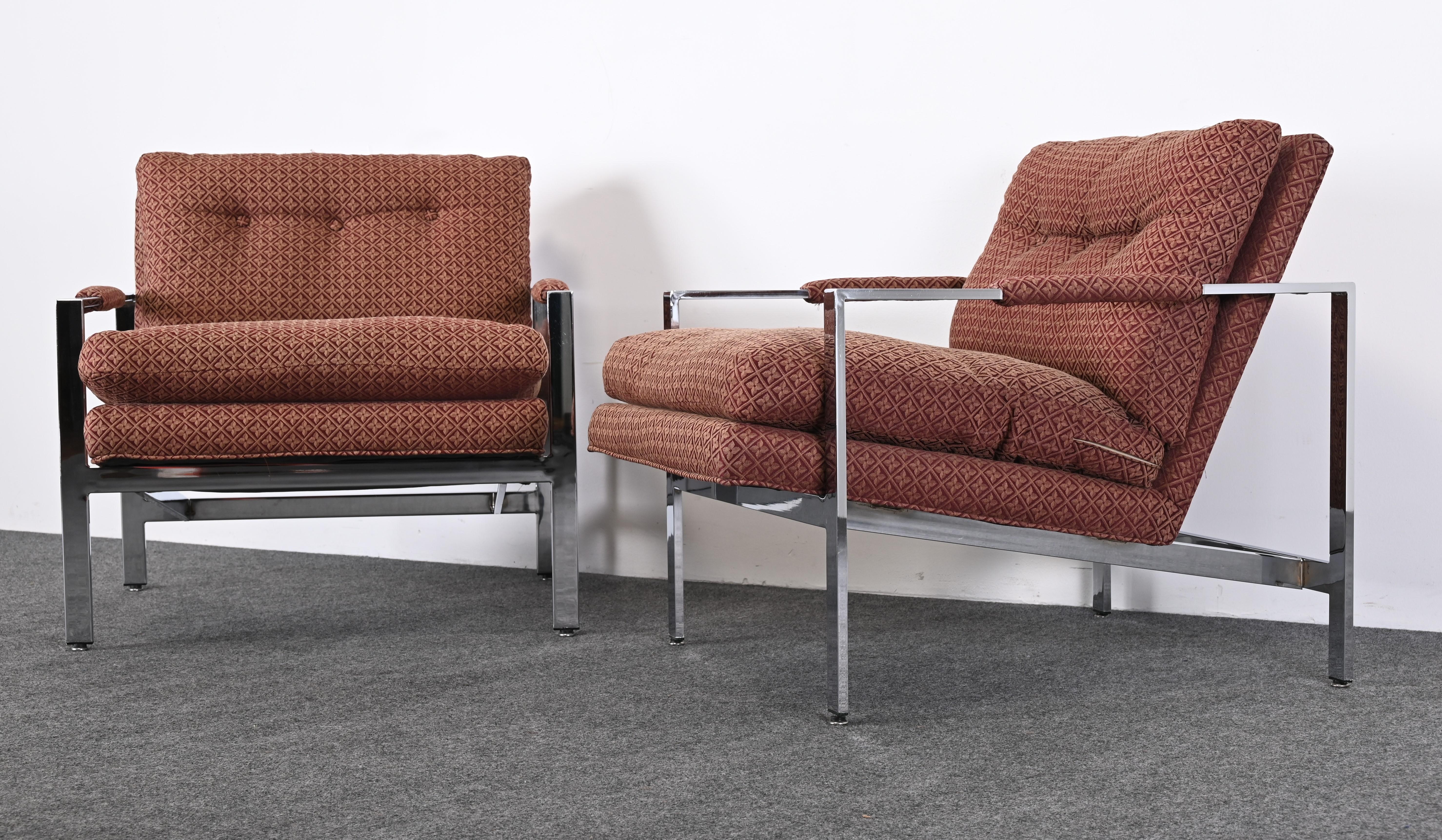 American Pair of Milo Baughman Lounge Chairs for Thayer Coggin, 20th Century