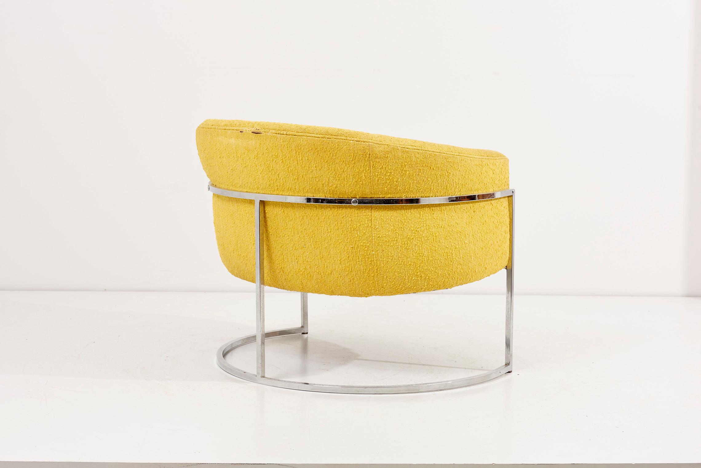 Pair of yellow Bernhadt Lounge Chairs, USA, 1960s For Sale 4