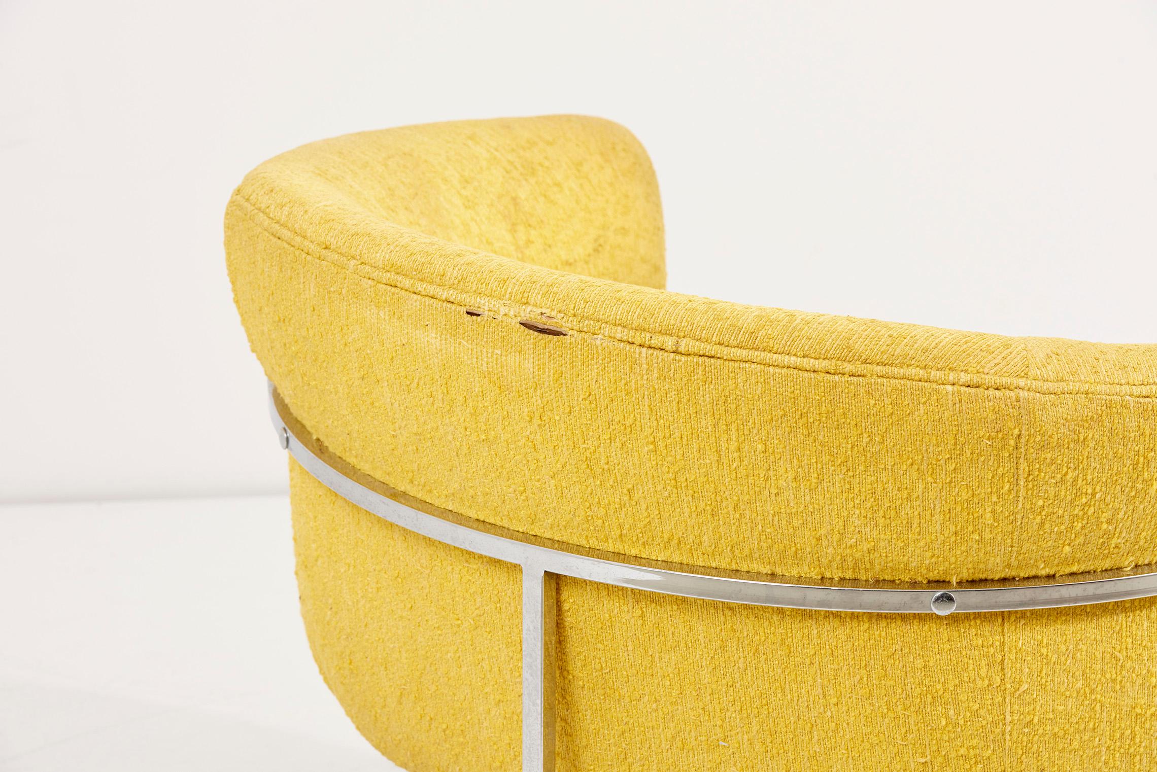 Pair of yellow Bernhadt Lounge Chairs, USA, 1960s For Sale 5