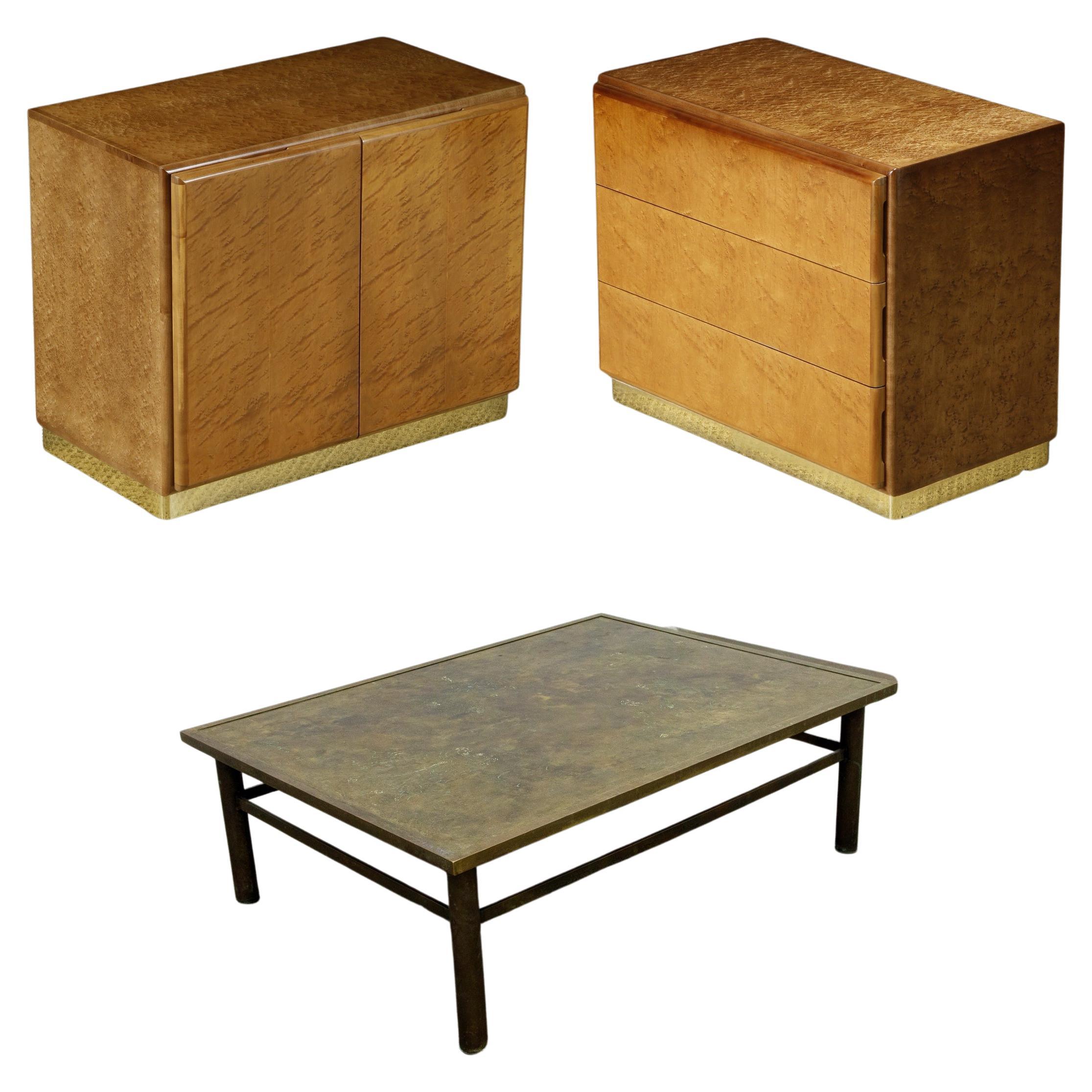 Pair of Milo Baughman Nightstands and 'Classical' Table by P&K LaVerne