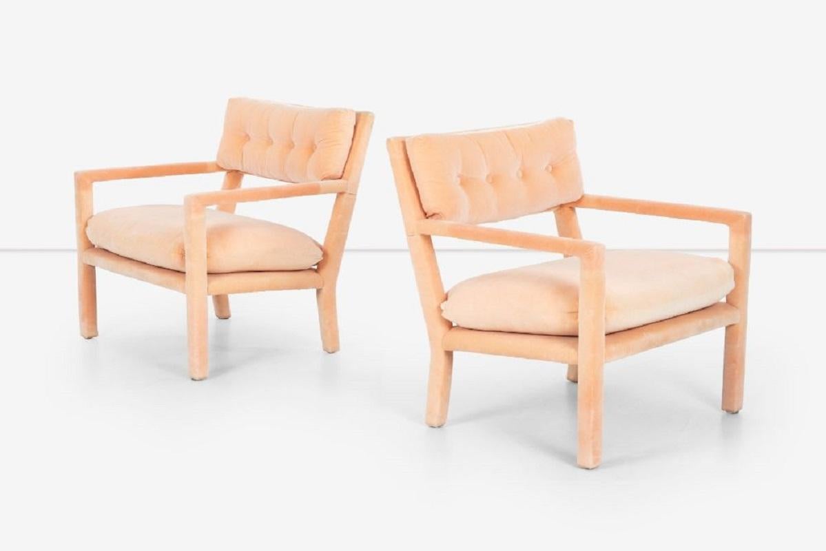 Pareja de sillones reclinables estilo Parsons de Milo Baughman Moderno de mediados de siglo en venta