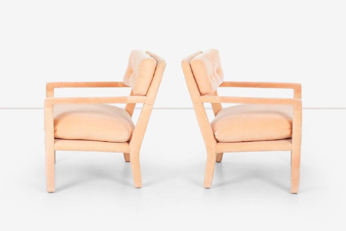 Pareja de sillones reclinables estilo Parsons de Milo Baughman Estadounidense en venta