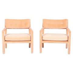 Vintage Pair of Milo Baughman Parsons Style Lounge Pull-Up Chairs