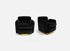 Pair of Milo Baughman Petite Swiveling Chairs c. 1960s