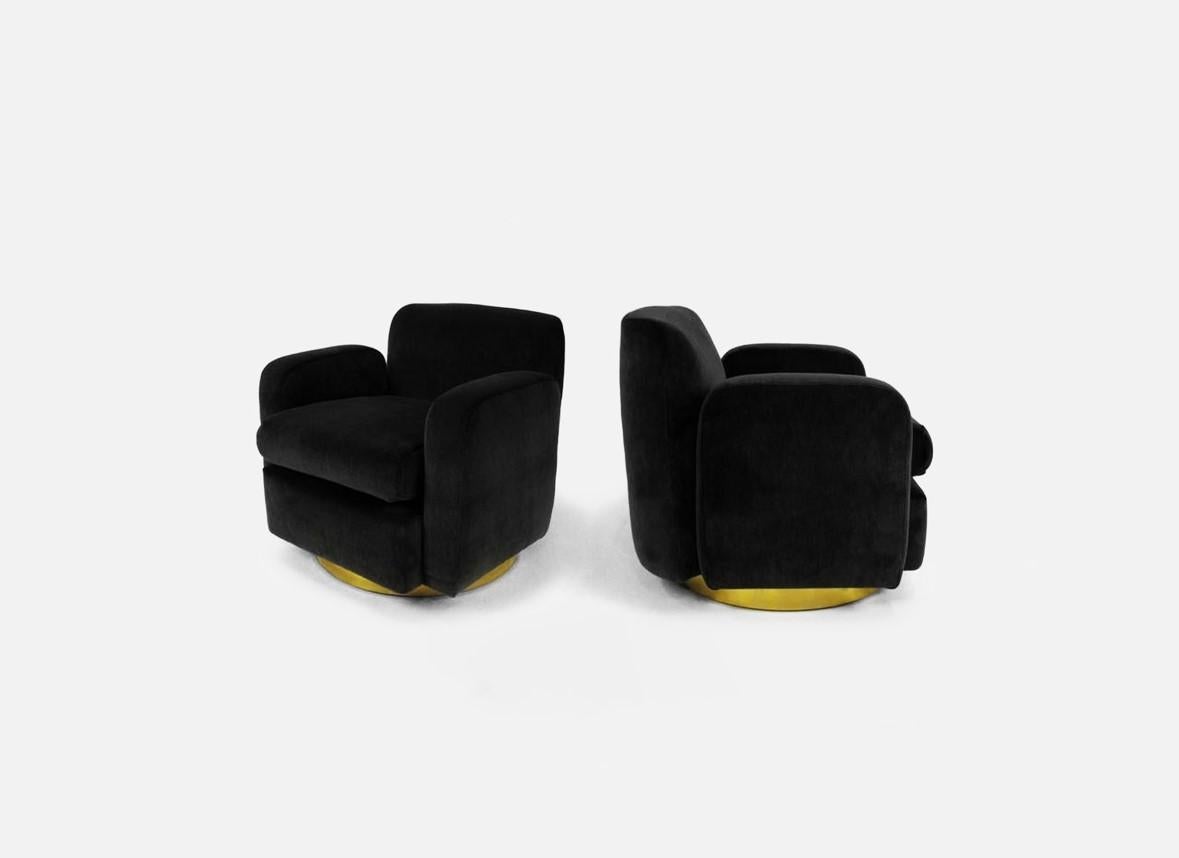 Américain Paire de petites chaises pivotantes Milo Baughman c.C. 1960 en vente