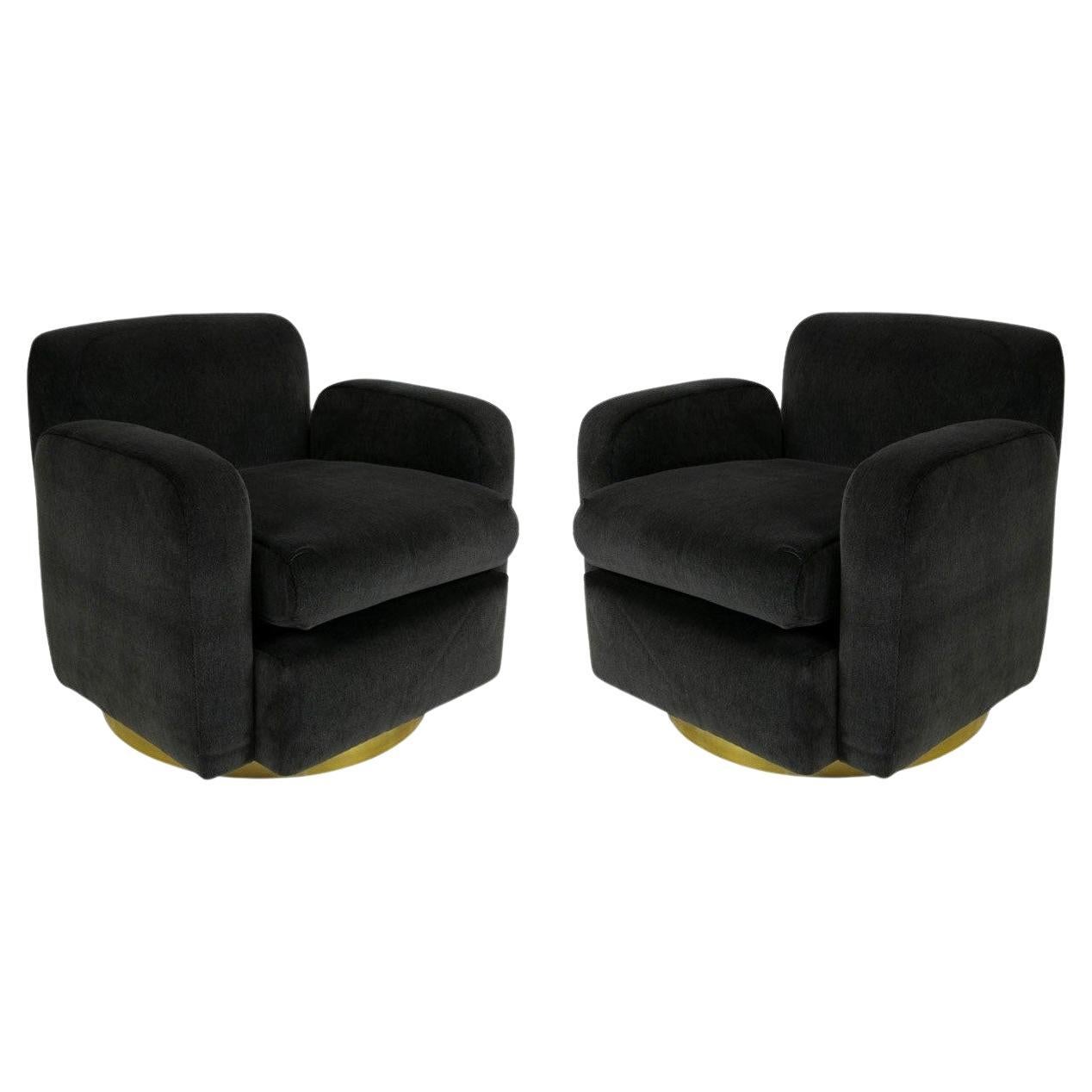 Pair of Milo Baughman Petite Swiveling Chairs c. 1960s