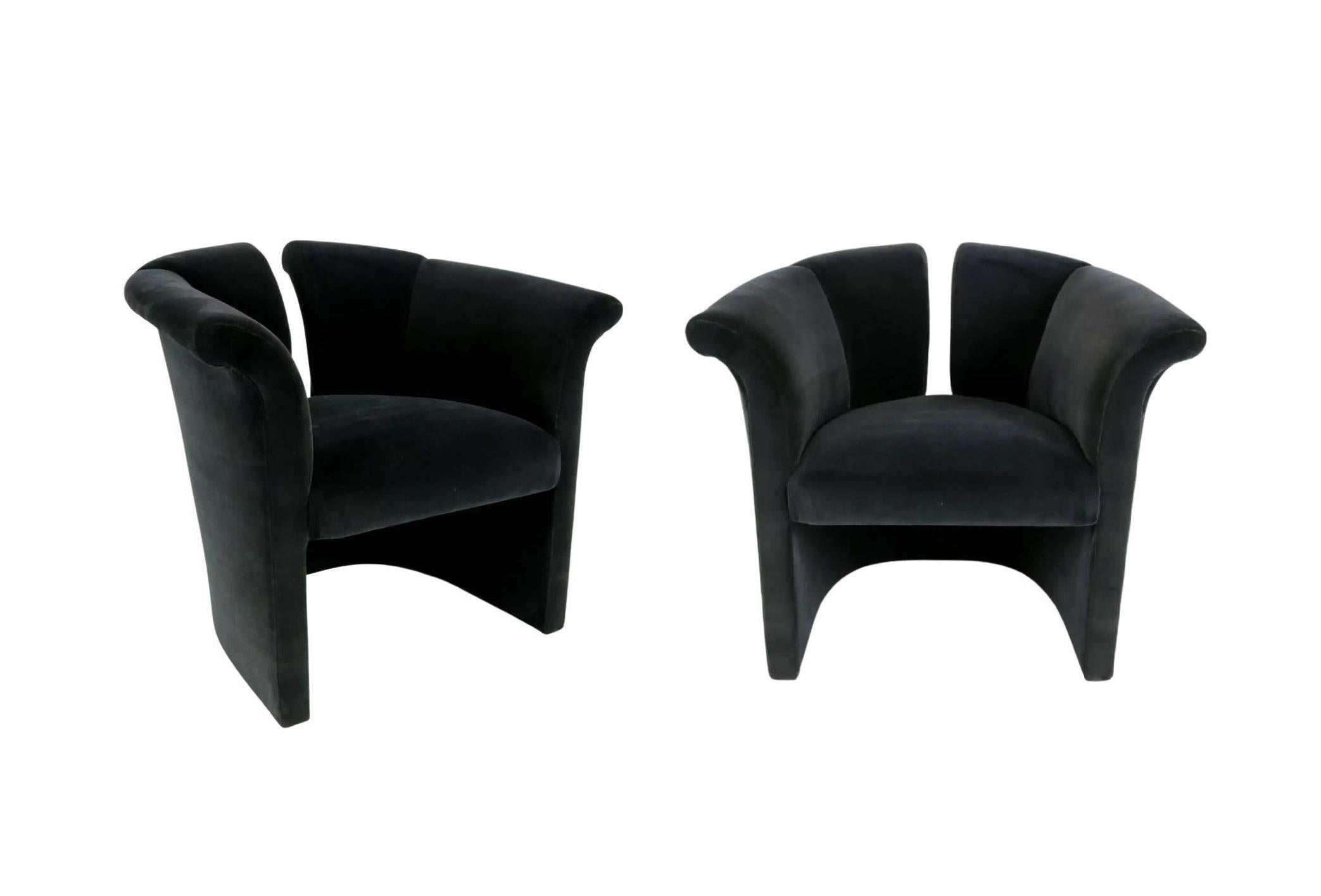 Pair of Milo Baughman Postmodern Club Chairs For Sale 1