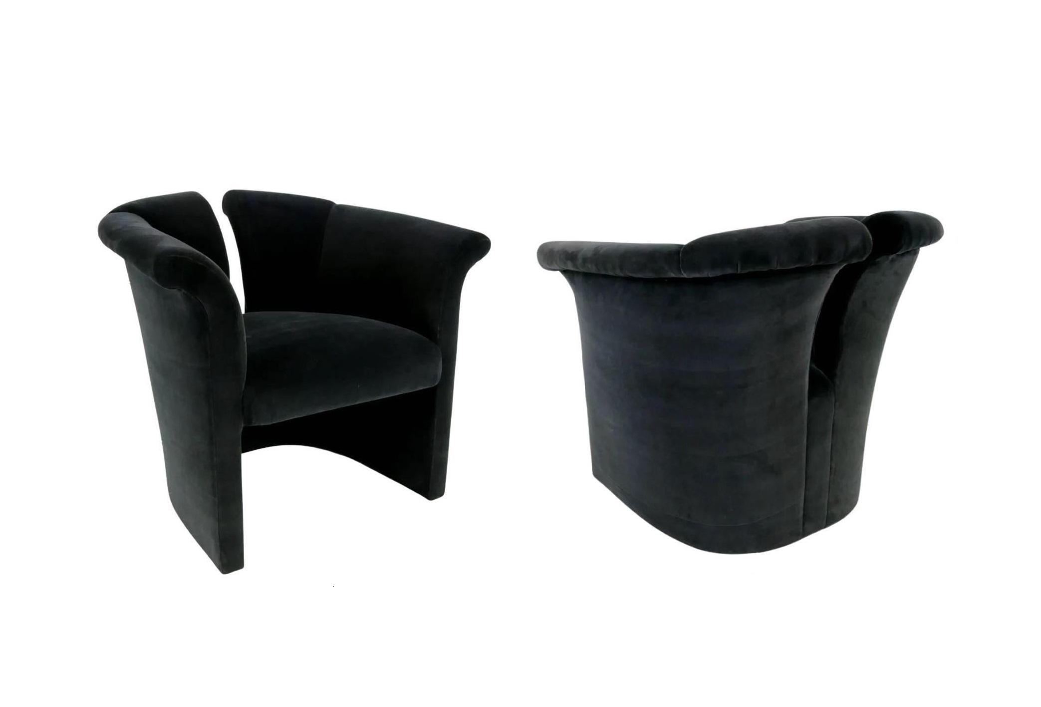 Pair of Milo Baughman Postmodern Club Chairs For Sale 2