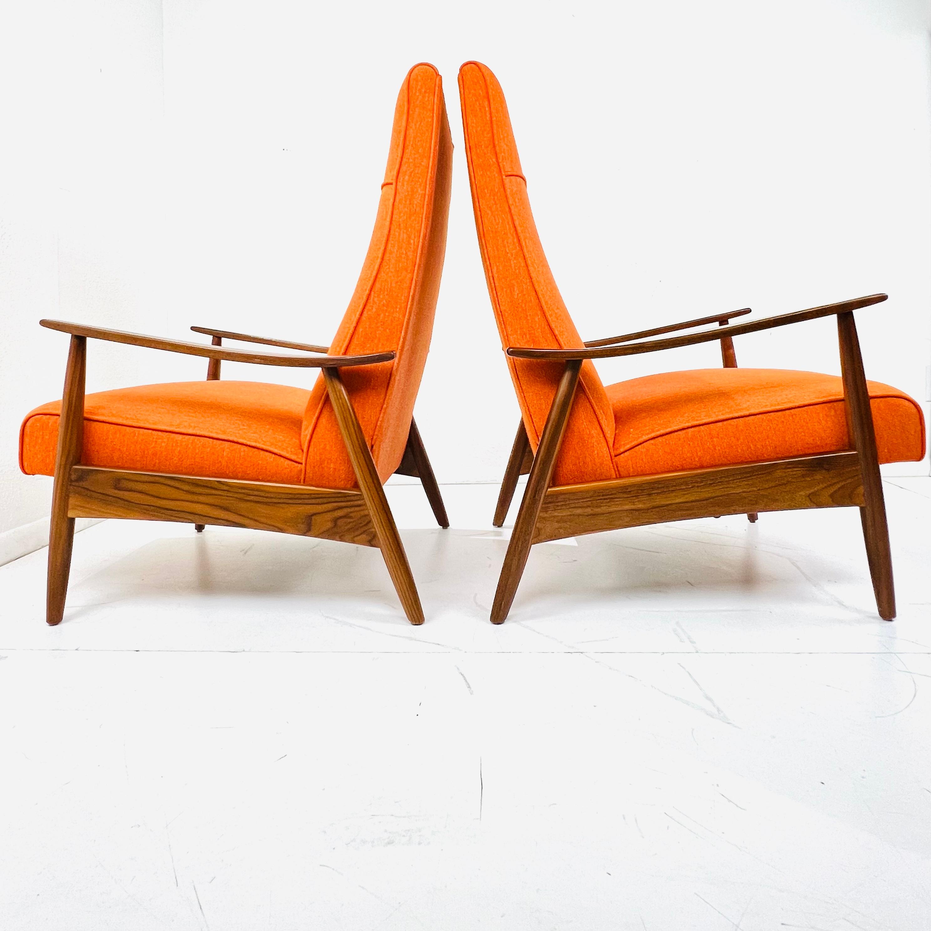 Nord-américain Paire de chaises longues inclinables Milo Baughman 74 en vente