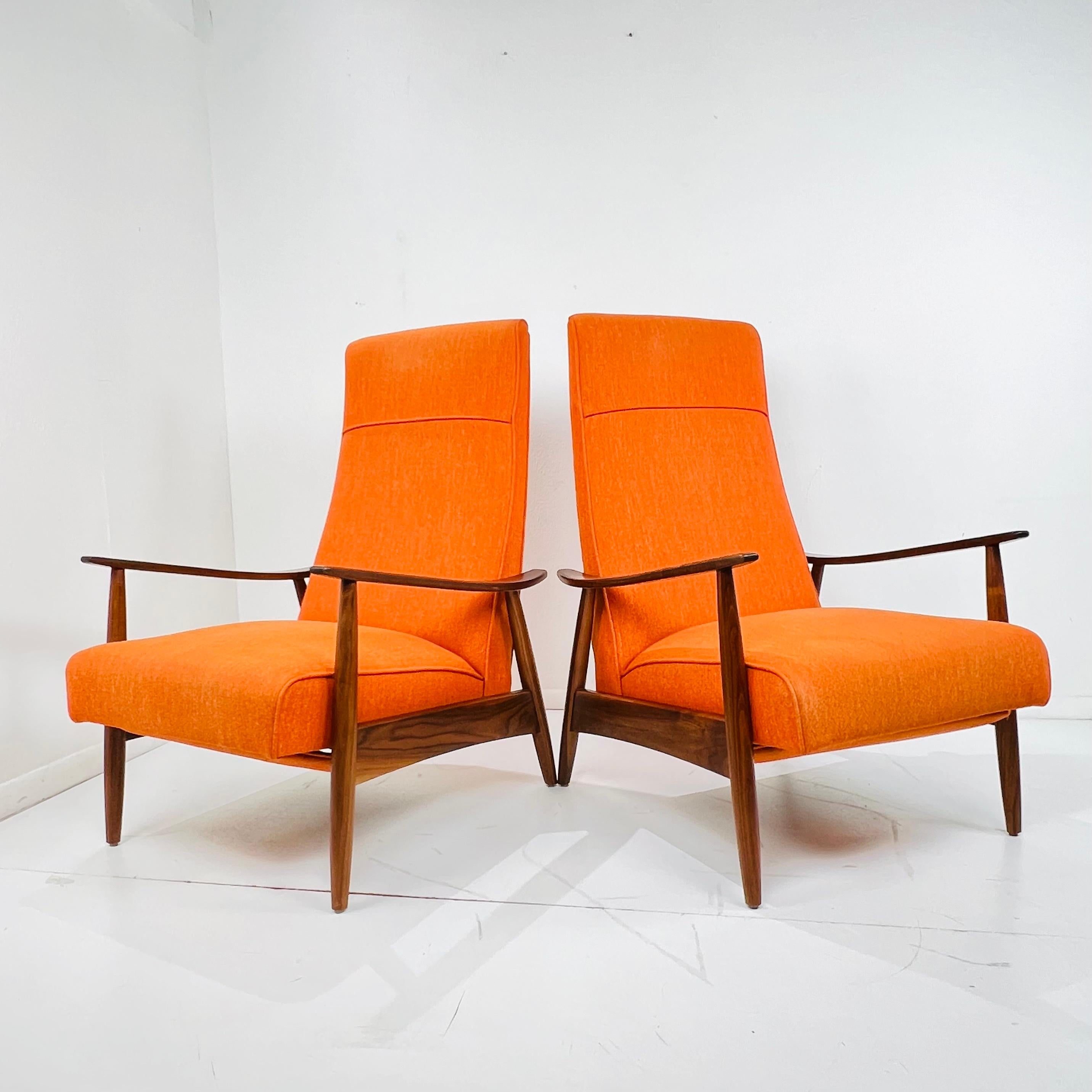 Paire de chaises longues inclinables Milo Baughman 74 Bon état - En vente à Dallas, TX