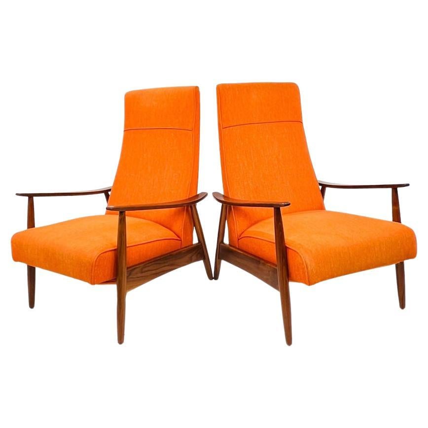 Pair of Milo Baughman Recliner 74 Lounge Chairs For Sale