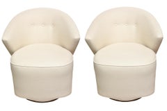 Sculptural Swivel Upholster Lounge, Side Chairs by Michael Wolk for Directional