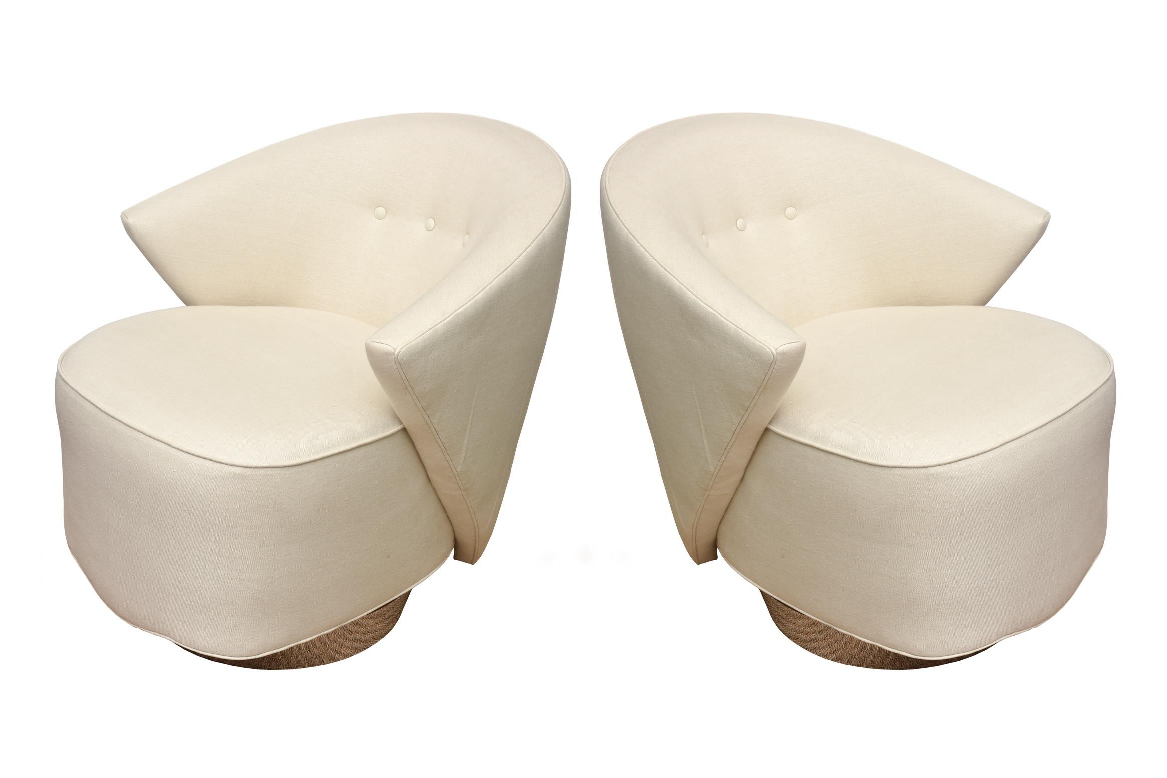 Skulpturale drehbare Lounge- oder Beistellstühle von Michael Wolk für Directional (Moderne) im Angebot