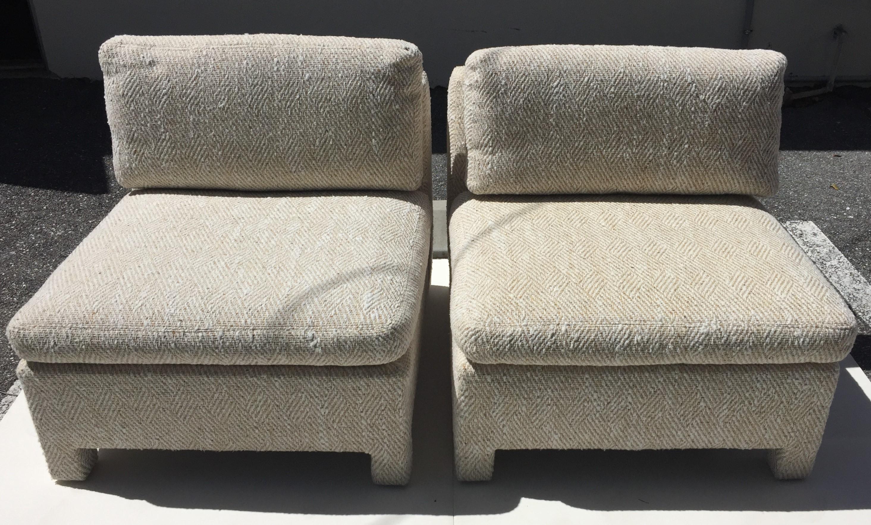 Modern Pair of Milo Baughman Slipper Chairs for Thayer Coggin, 1979