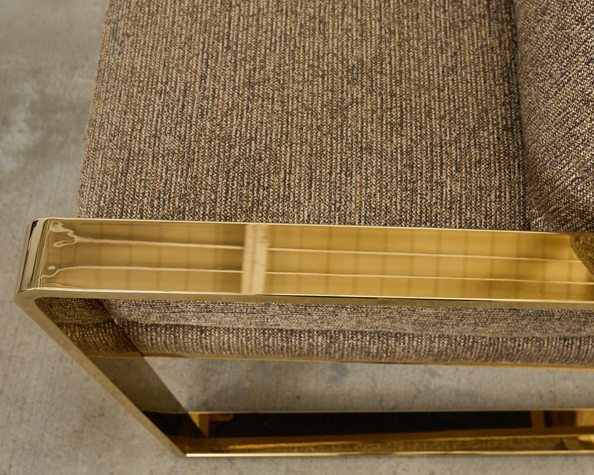 Paire de chaises longues en laiton de style Milo Baughman par Bernhardt en vente 3