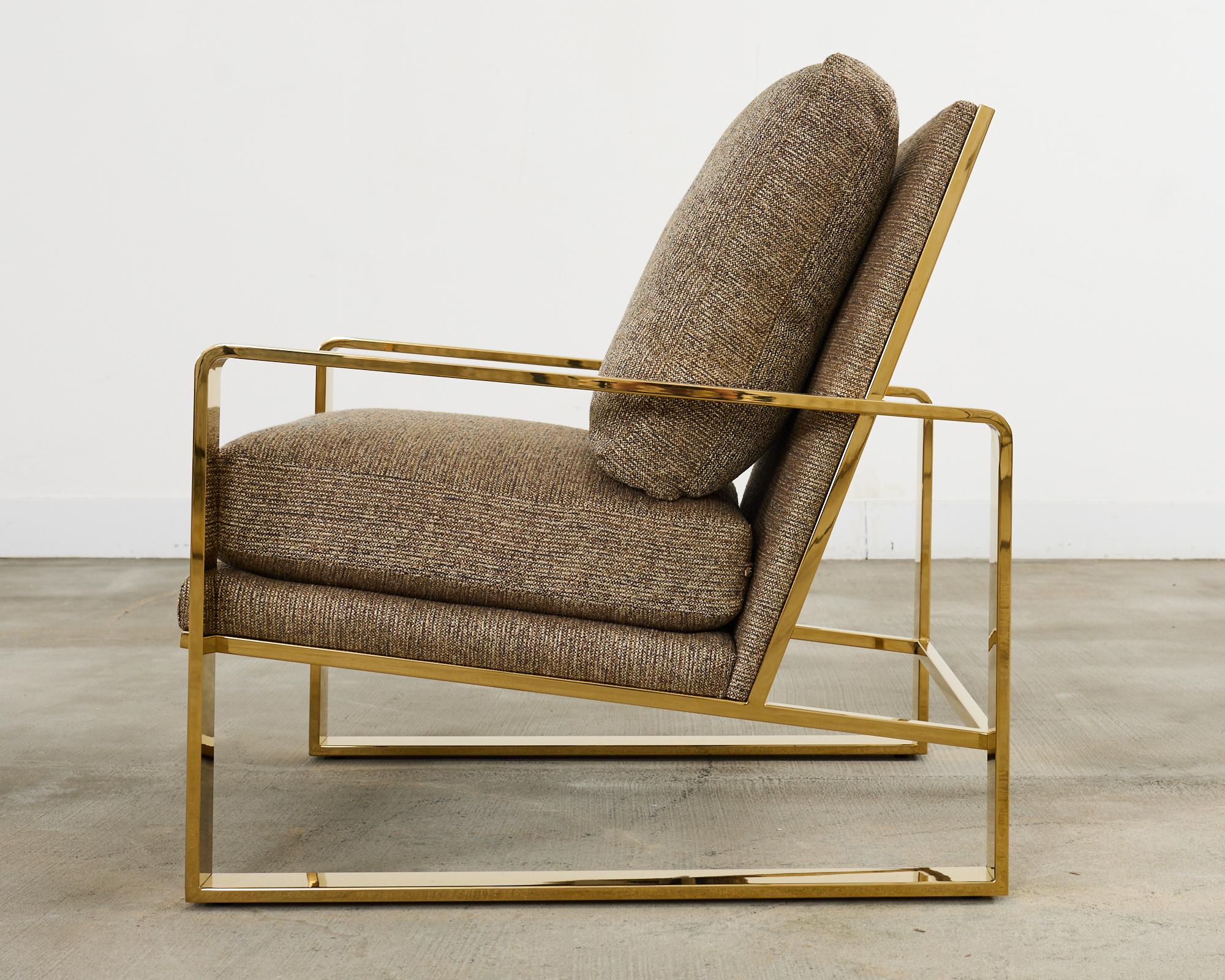 Paire de chaises longues en laiton de style Milo Baughman par Bernhardt en vente 4