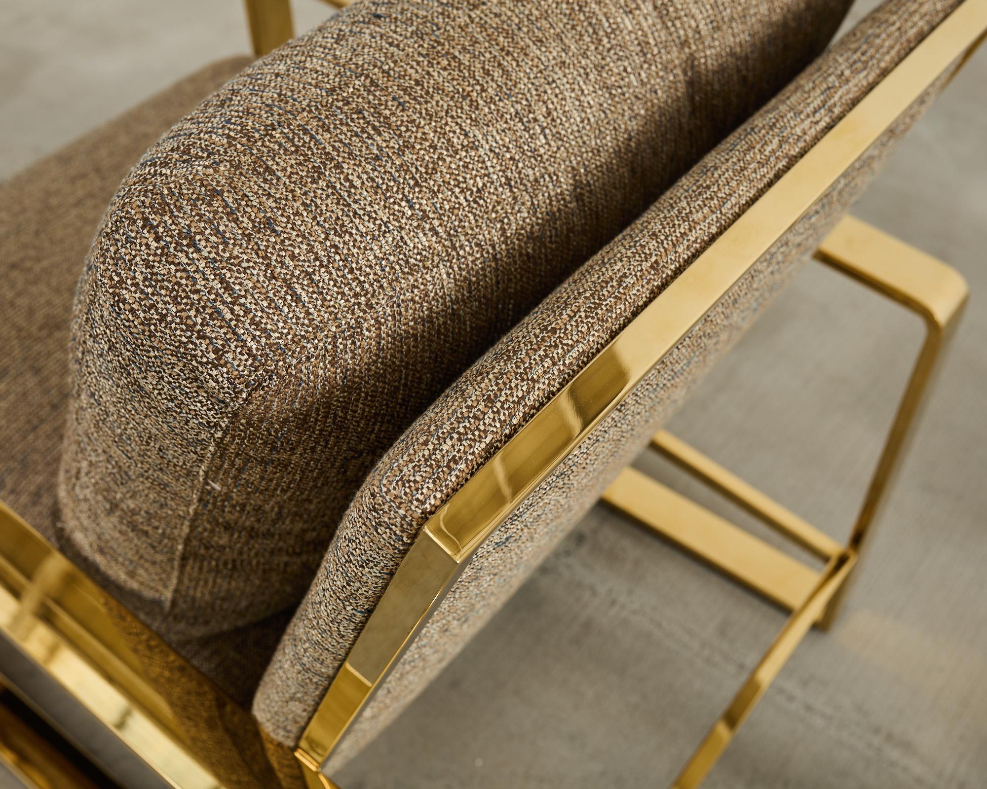 Paire de chaises longues en laiton de style Milo Baughman par Bernhardt en vente 5